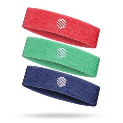 Heren en dames padel hoofdbanden 3-pack triba erit rood