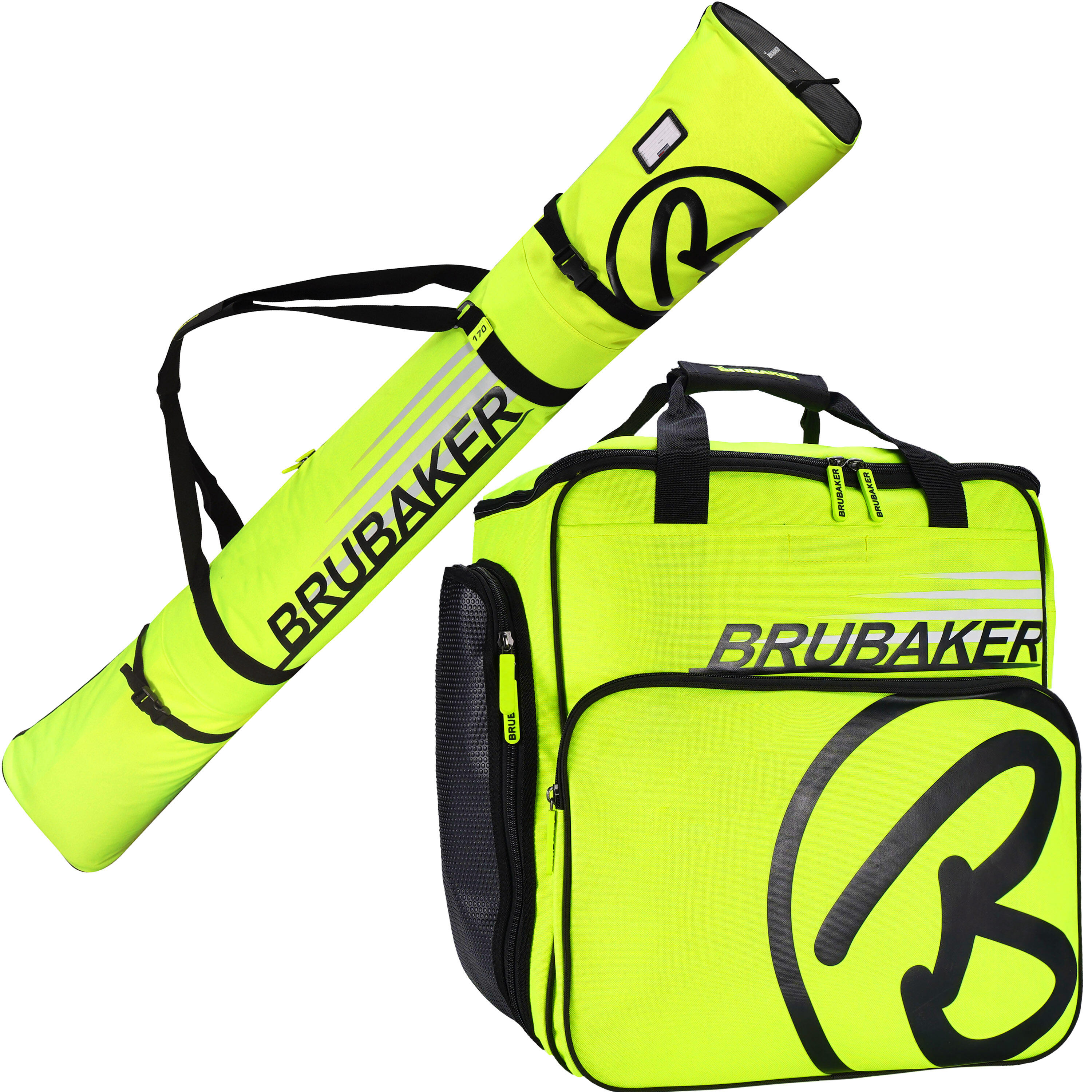 X2 - Brubaker Set Combi Carver Champion Sac Skis + Chaussures + Casque 1 Paire - Sac De Sport - Jaune|noir - 190 Cm - Decathlon