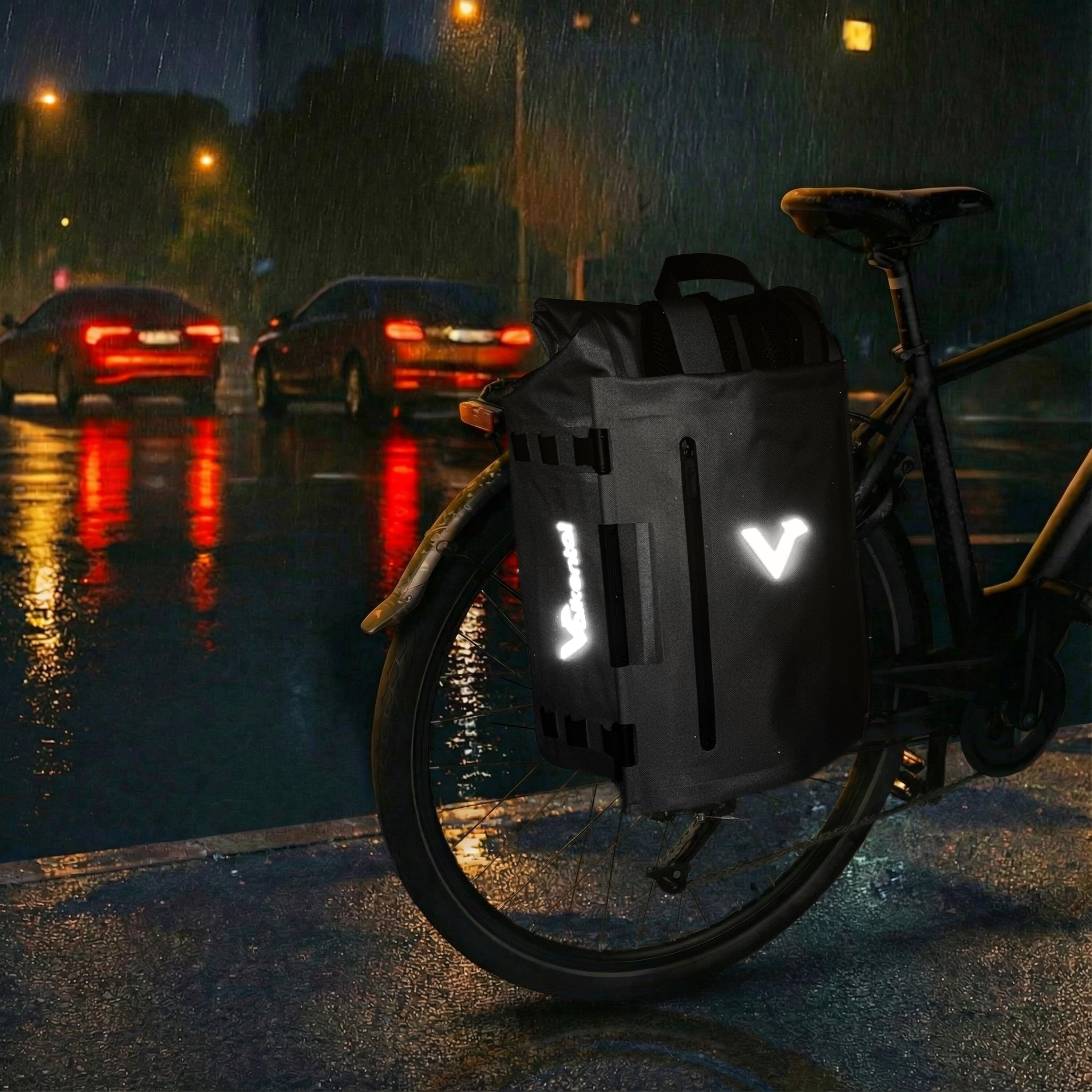 Sacoche Vélo 2en1 & Sac à Dos - 28L Imperméable - Porte-bagages pour E-Bik 6/8