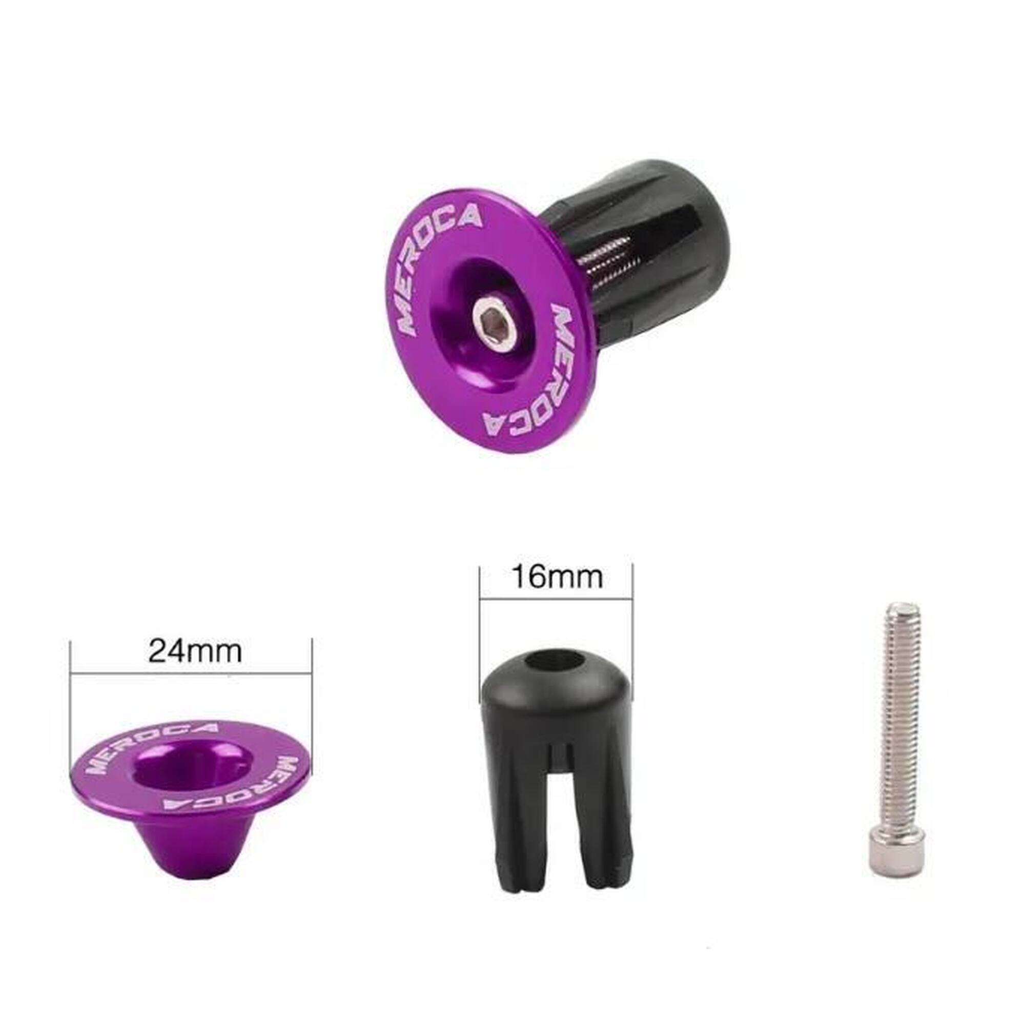 Korki kierownicy rowerowej 22–24 mm fioletowe aluminium M4