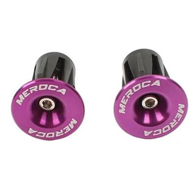 Tappi manubrio bici 22–24 mm viola in alluminio M4