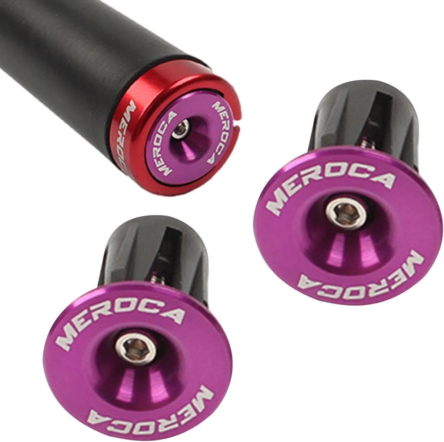 Bouchons de cintre vélo 22 à 24 mm violets en alliage avec vis M4 4/4