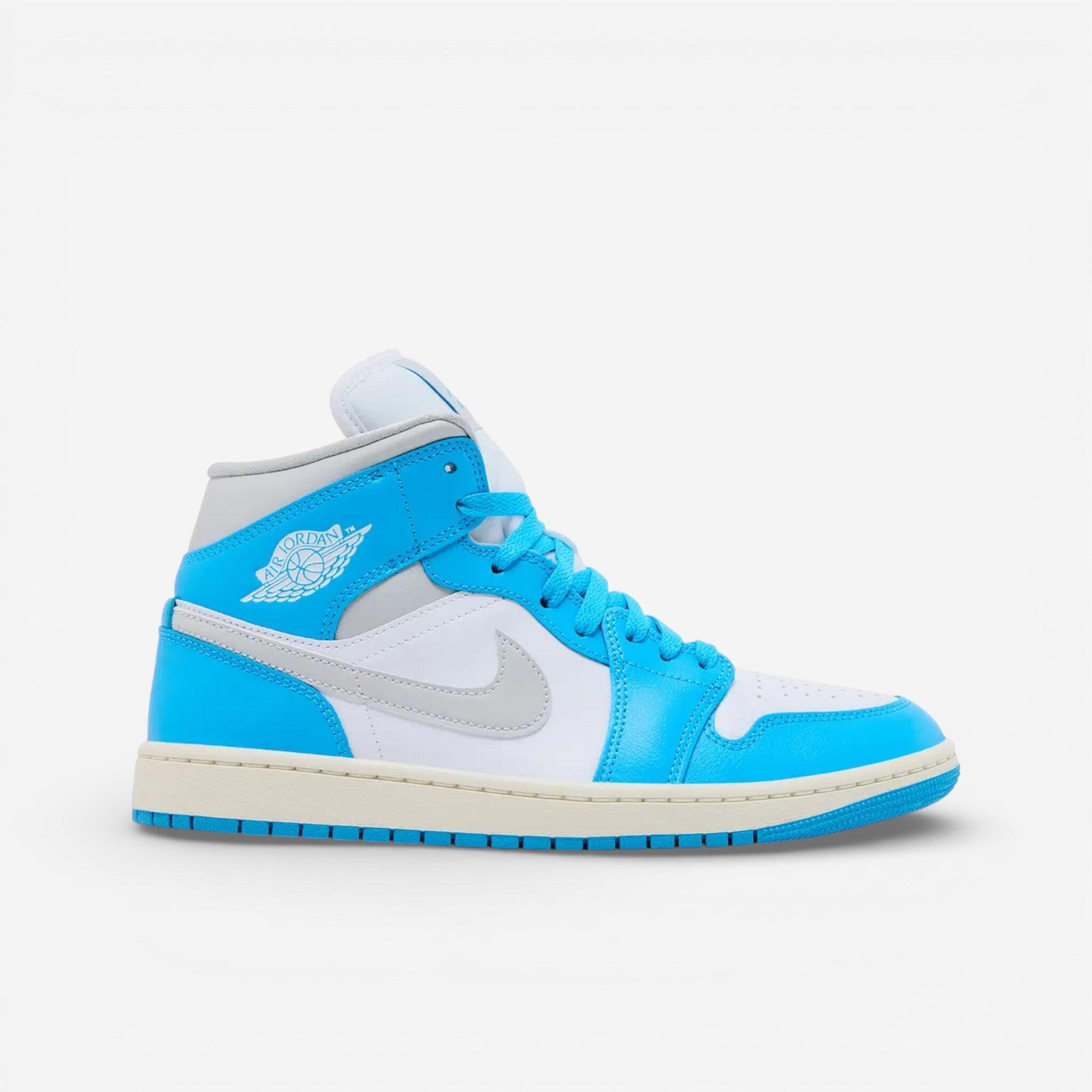 Jordan - Jordan 1 Mid Dark Powder Blue White Sail Neutral Grey (women's) - Baskets - Bleu - Decathlon