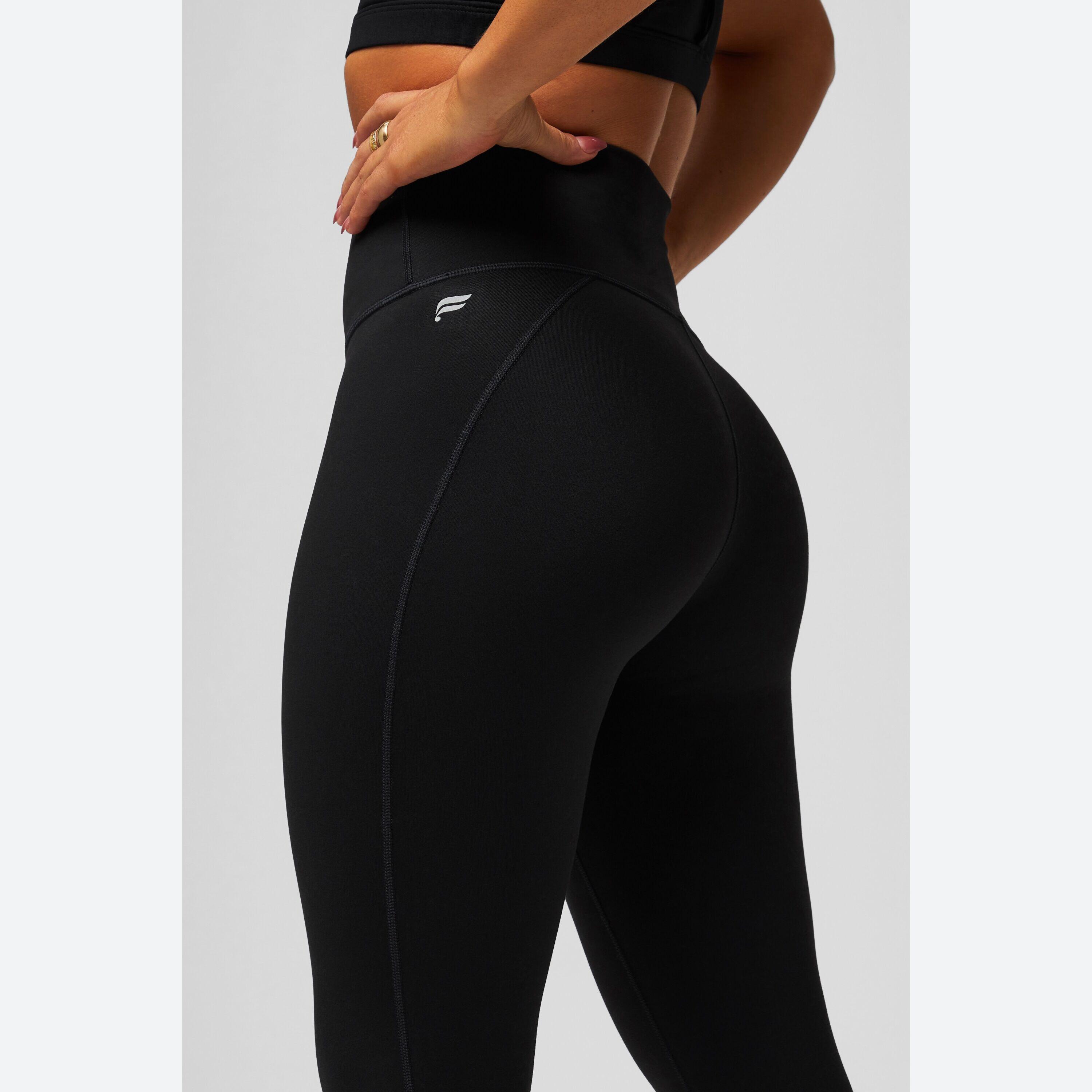 adorence Capri leggings met Zakken voor Dames, 3/4 Sportlegging met Hoge Taille voor Dames, Boterachtig Zacht Workout Gym Rekbare Buikcontrole Ondoorzichtige Yogabroek-X019 Zwart XL