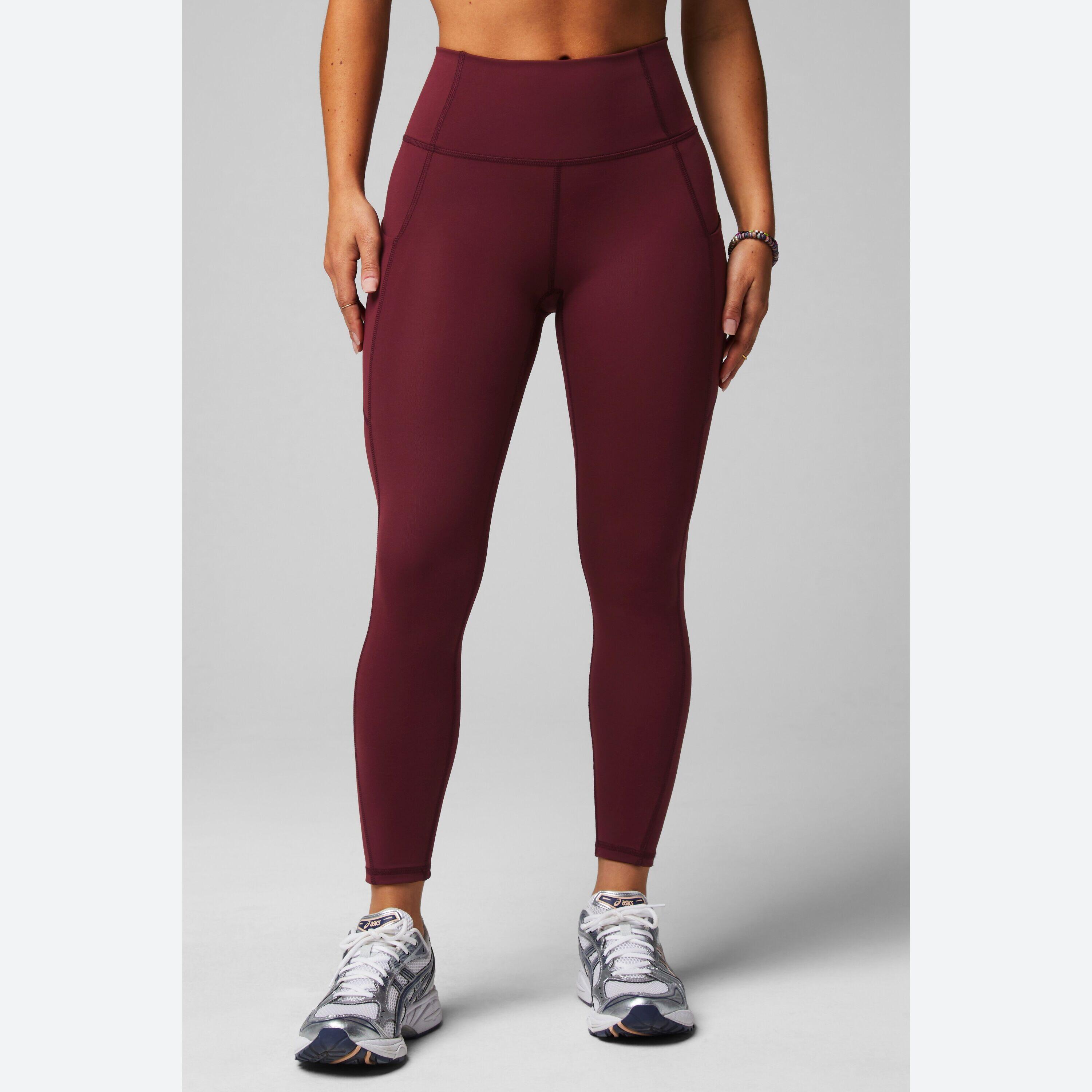 Fabletics - Legging Femme Oasis Pureluxe Opaque Avec Compression Moyenne - Legging - Rouge - Decathlon