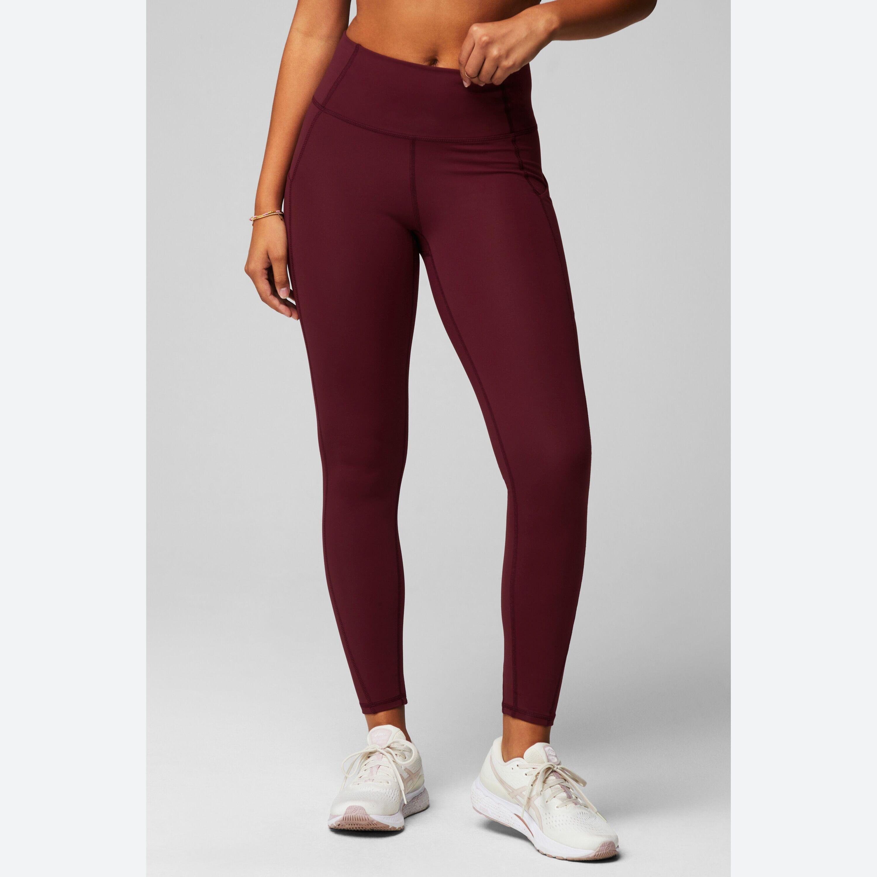 Fabletics - Legging Femme Oasis Pureluxe Opaque Avec Compression Moyenne - Legging - Rouge - Decathlon