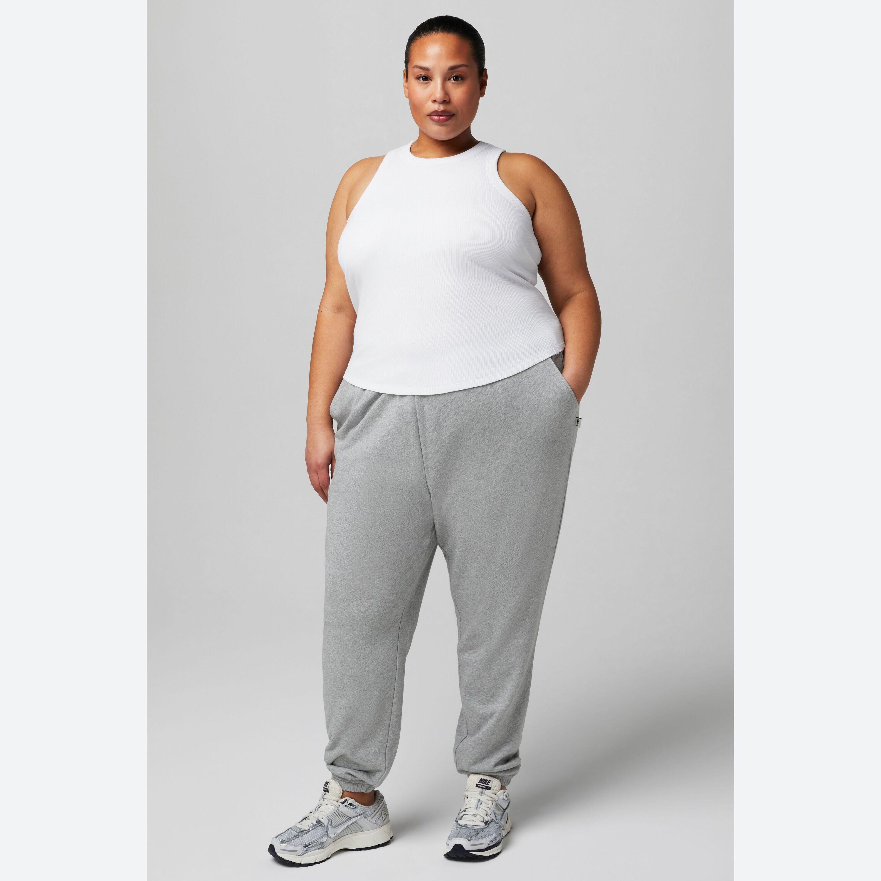 Fabletics - Débardeur Femme Col Montant Côtelé Avec Soutien-gorge Intégré - Débardeur - Blanc - Decathlon