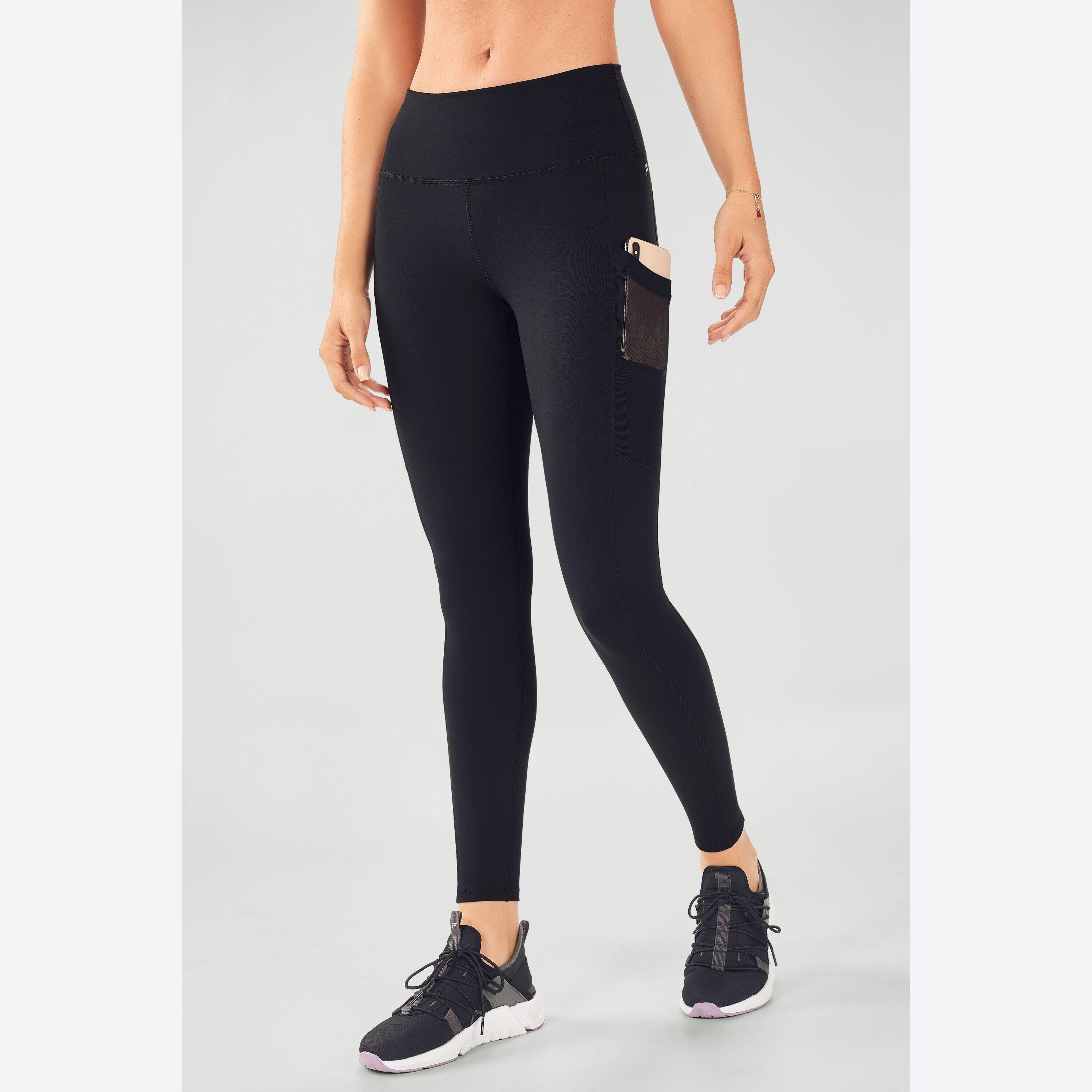 Fabletics - Legging Femme On-the-go Powerhold® Taille Haute Avec Poche Latérale - Legging - Noir - Decathlon