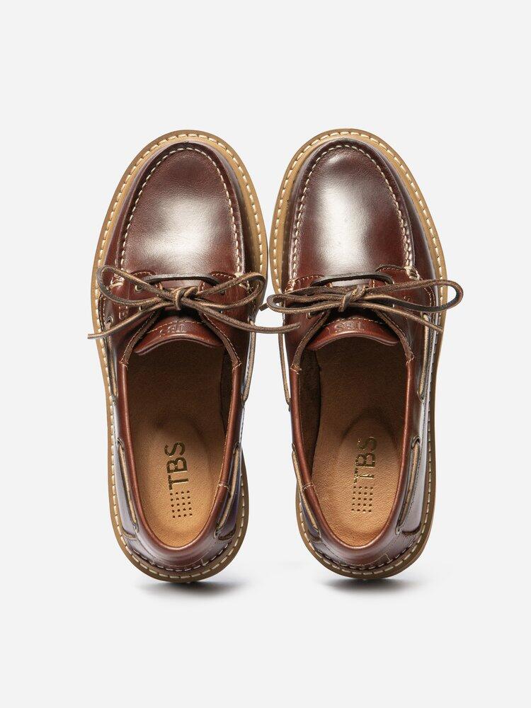 Chaussures bateau femme LAZARIA Acajou 4/5