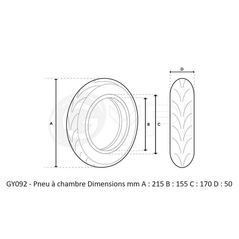 Pneu - 8.5" (50/75-6.1) Tubeless- City 2/4