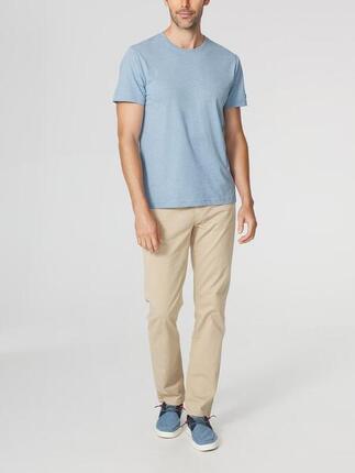 T-shirt homme PIERETEE manches courtes blanc, col rond, 60% coton 40% polyester