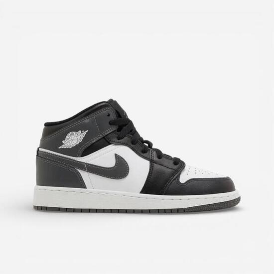 Jordan 1 Mid Black White Iron Grey