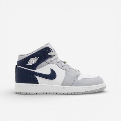 Jordan 1 Mid Wolf Grey Midnight Navy (GS)