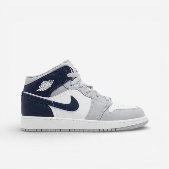 Jordan 1 Mid Wolf Grey Midnight Navy (GS)