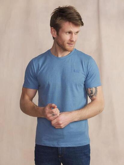 T-shirt homme PIERETEE Celeste col rond manches courtes