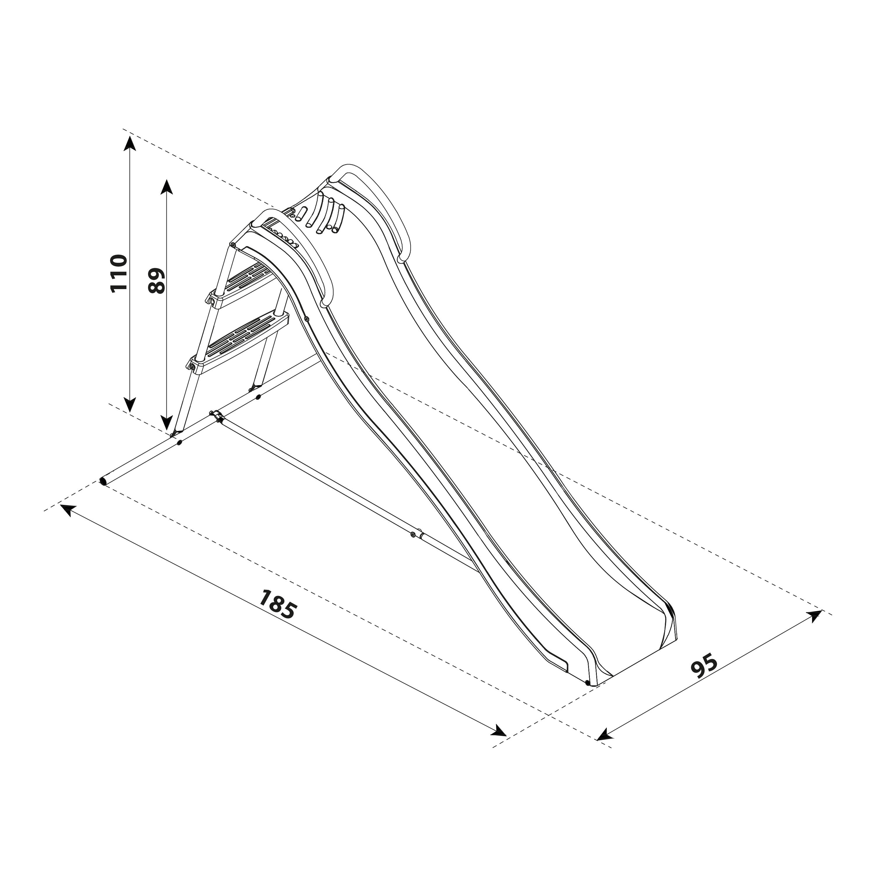 Toboggan sur pied avec connexion d'eau 180cm Bleu & Anthracite 4/7
