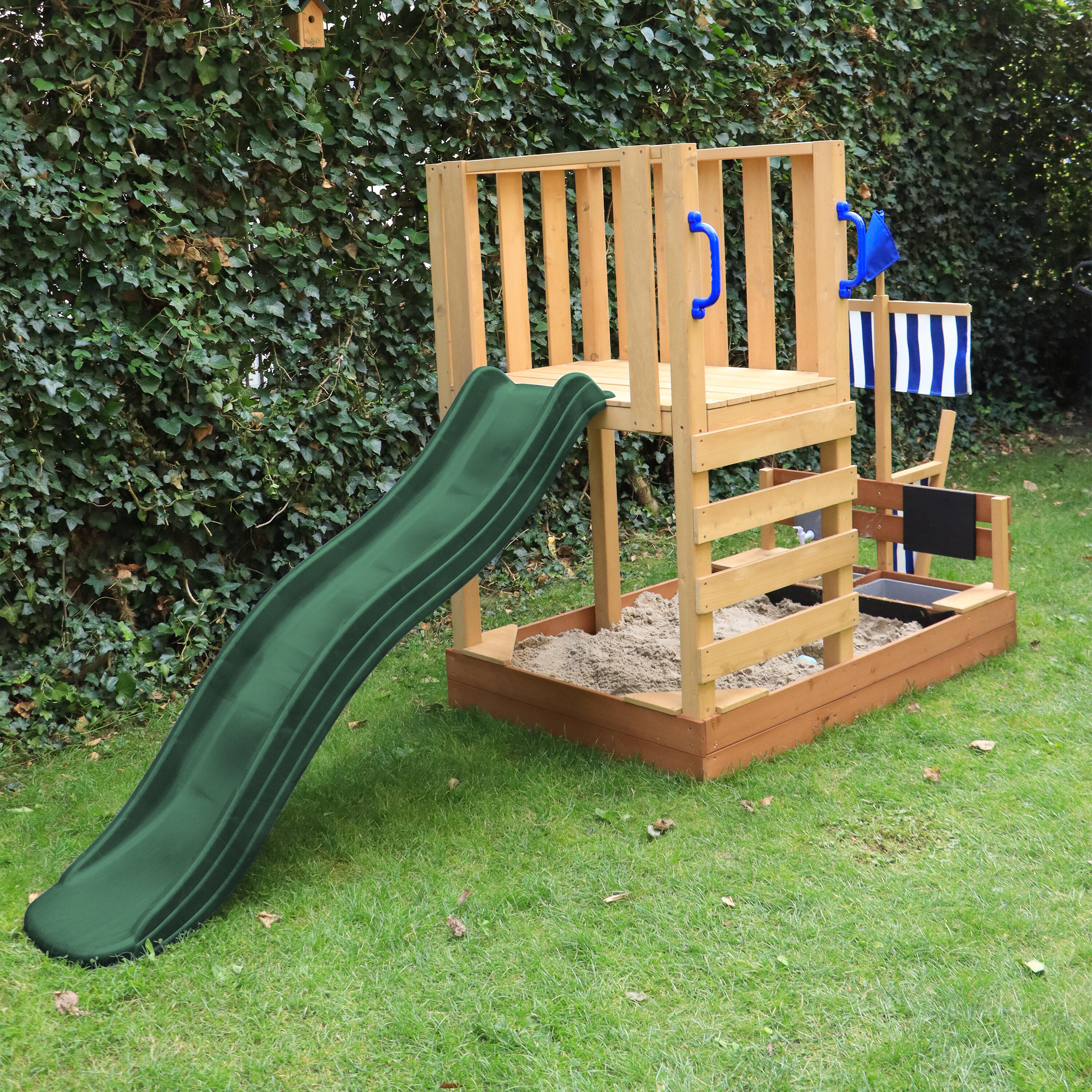 Parque Infantil con arenero, cocina de juguete y pizarra, Vicky, verde 3/7