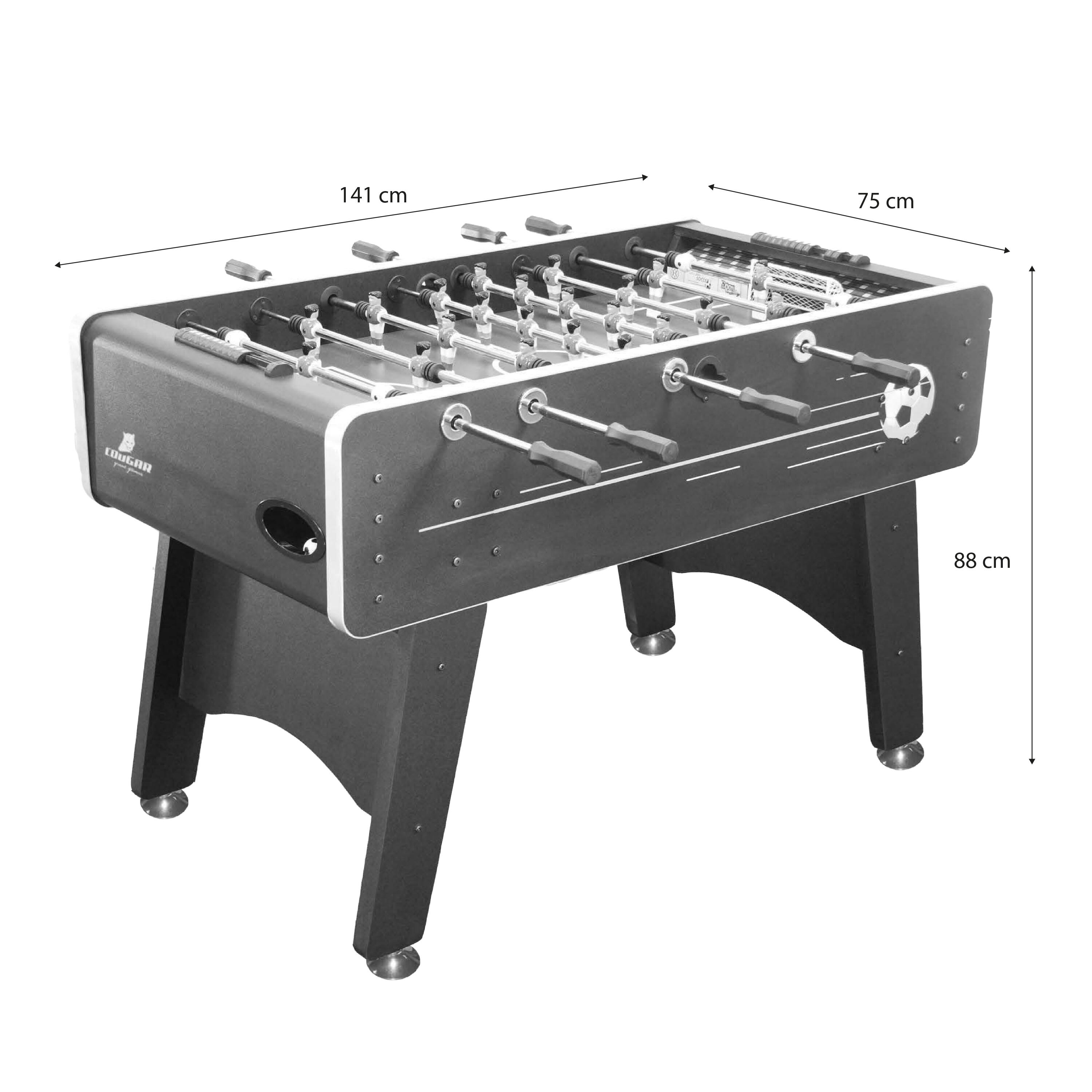 Calciobalilla Arena TS, 4 palline e segnapunti - Nero 4/7