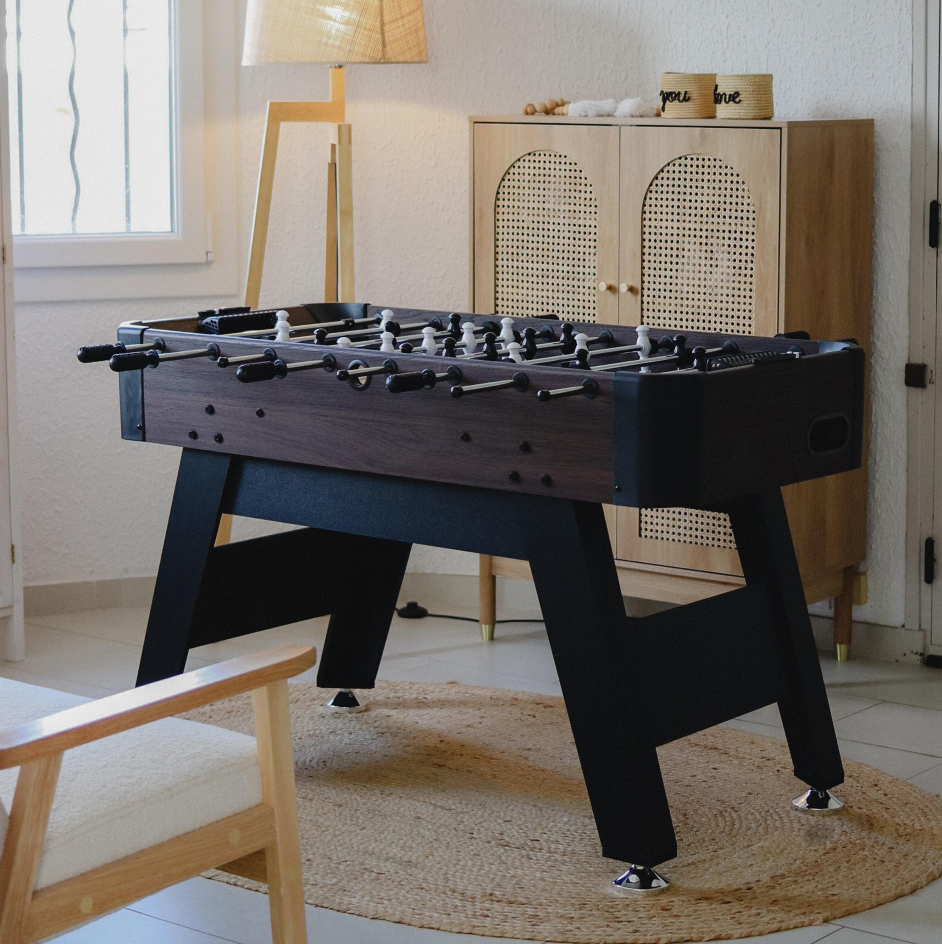 Table de Babyfoot Striker | Accessoires inclus, Marron Foncé/Noire 3/7