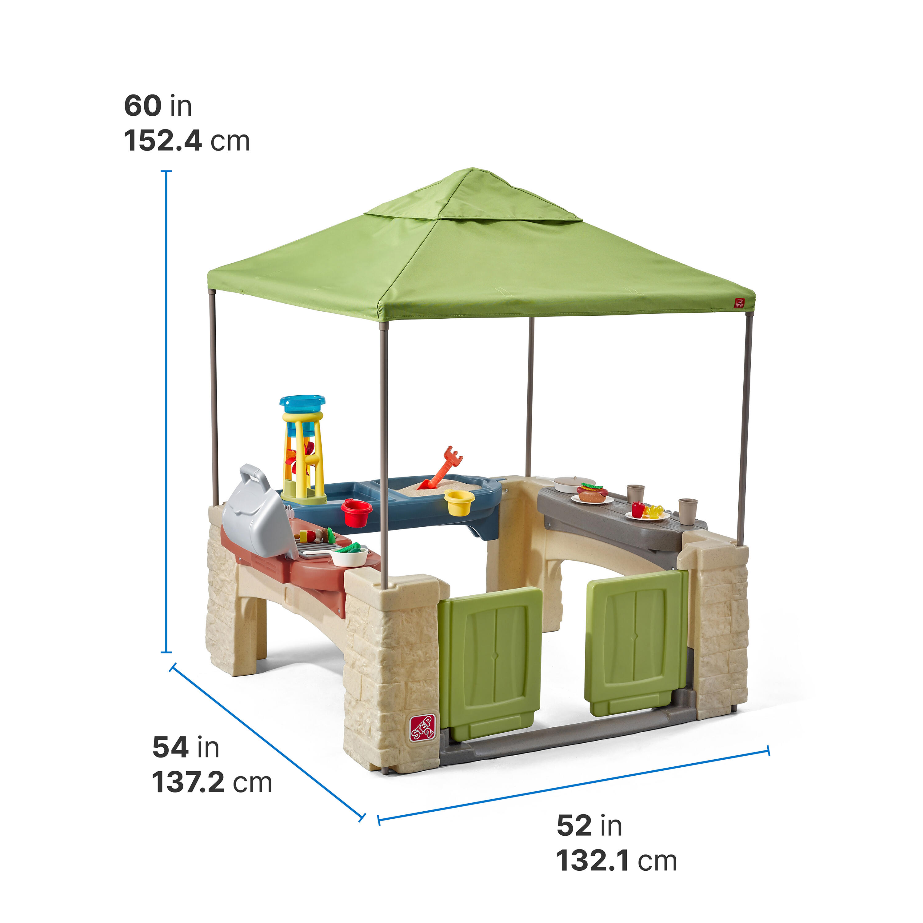 Maisonnette Plastique avec Auvent Vert, All Around 7/7