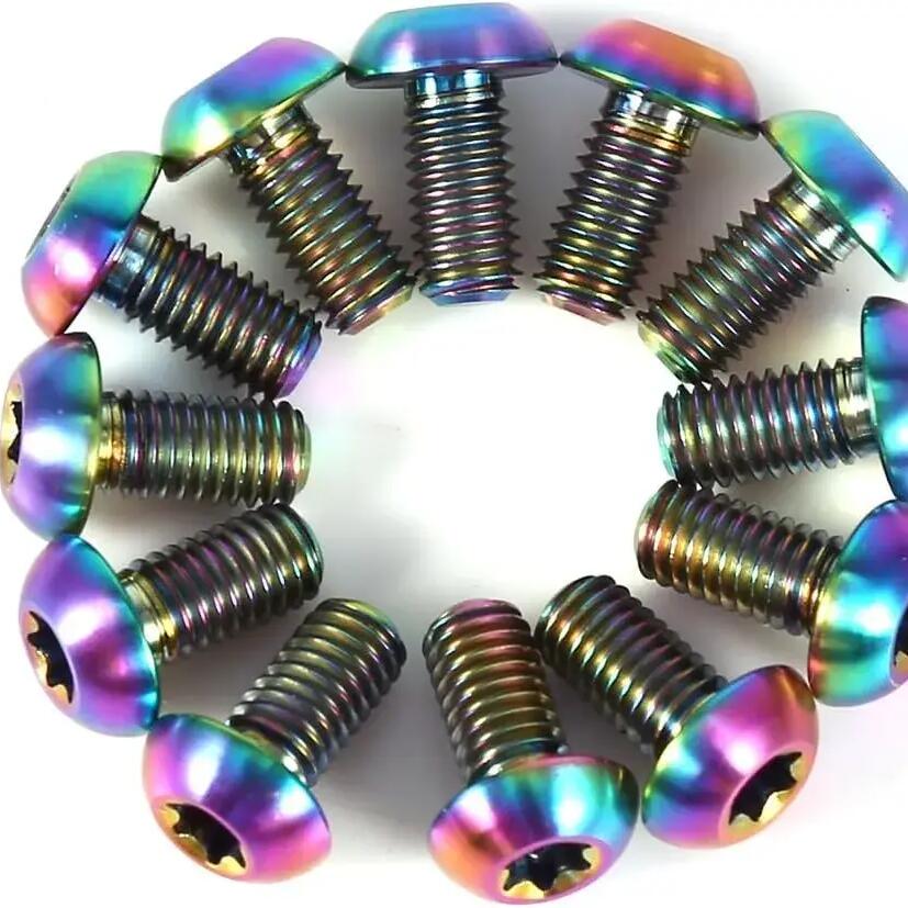 torx t25 disc brake bolts stainless steel m5×9 mm multicolour 12 pcs