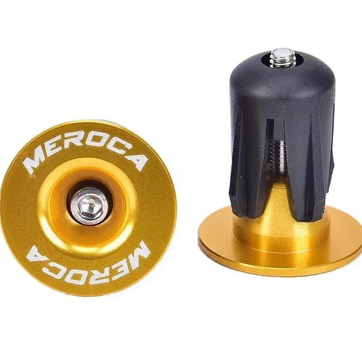 bike handlebar end plugs 22–24 mm gold m4 expansion bolts