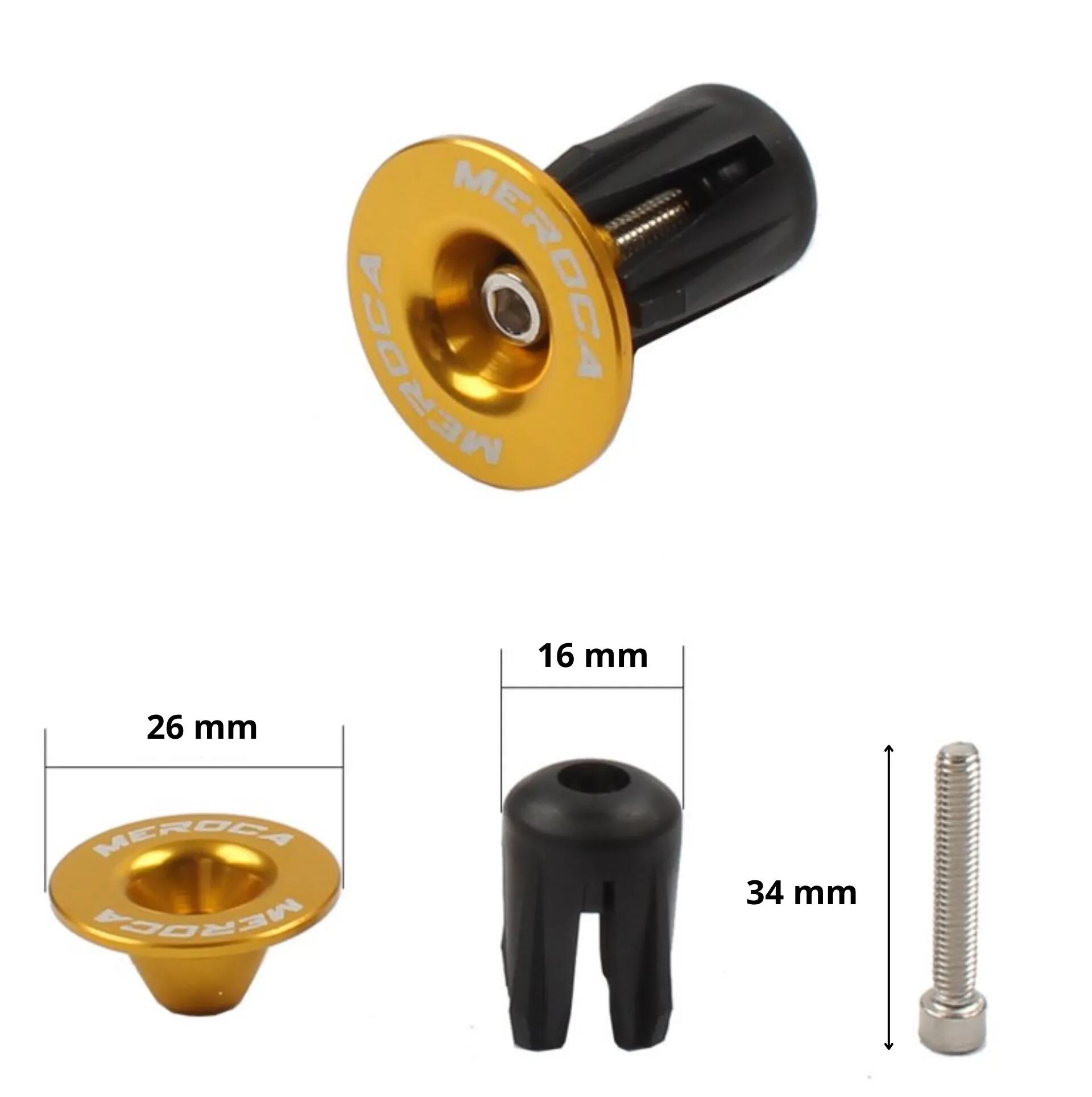 tappi manubrio bici 22–24 mm oro vite m4 4/4