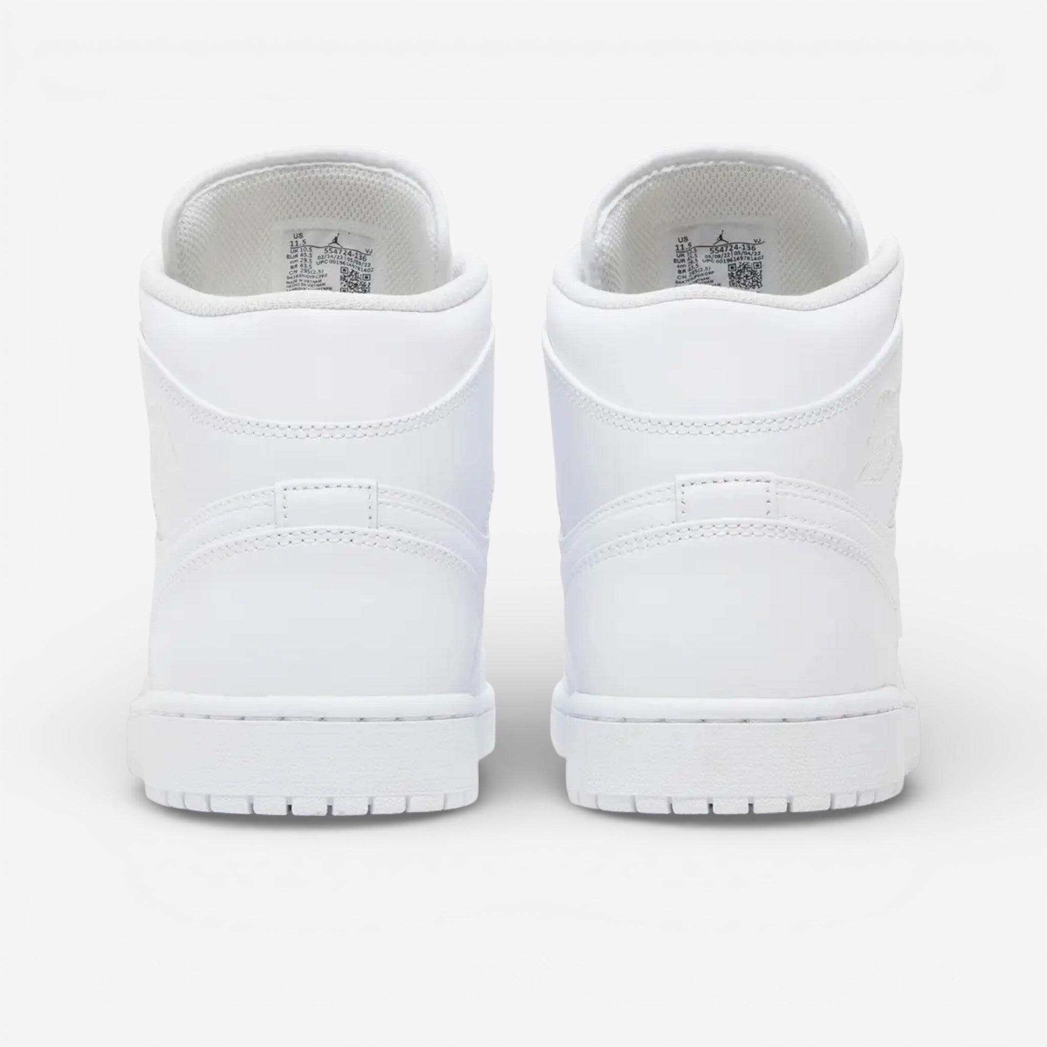 triple white jordan 1s