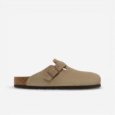 Birkenstock boston soft footbed suede taupe
