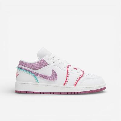 Jordan 1 Low White Light Bordeaux (GS)