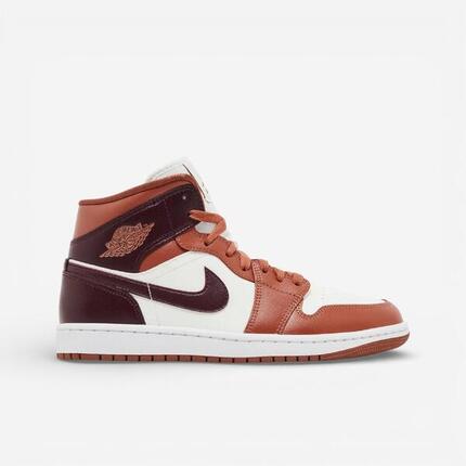 Jordan 1 Mid Dusty Peach Night Maroon (Women's)