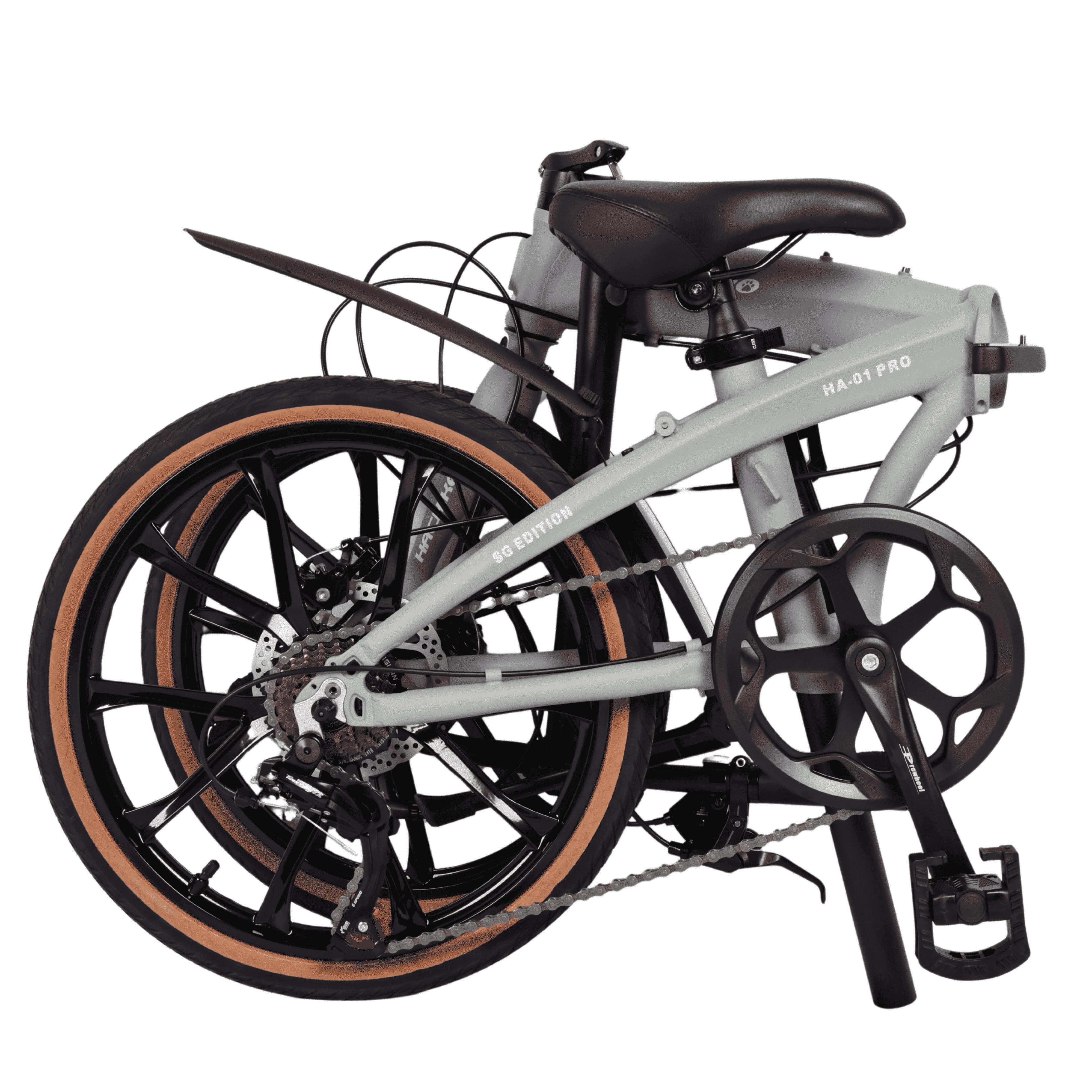 Hachiko HA-01 PRO URBAN GREY | Aluminium Fold Bicycle | Sports Rims