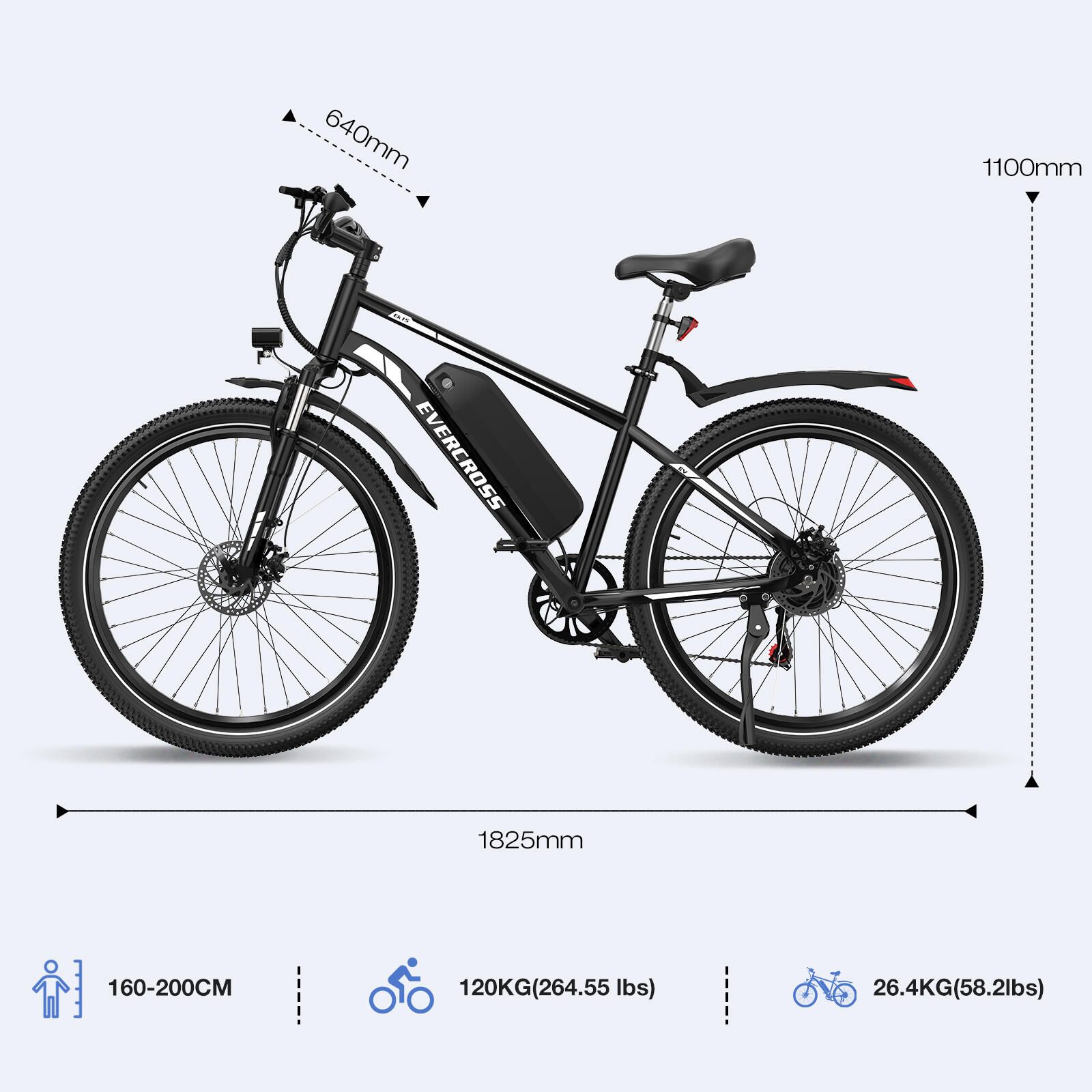 VTT Vélo Électrique 27,5"-Batterie 468Wh-7 Vitesses-Suspension&Freins-EK15 2/7