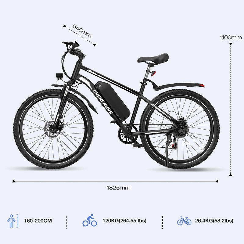 Bicicletă electrică EK15 27,5" MTB 250W 36V 25 km/h suspensie + frâne disc