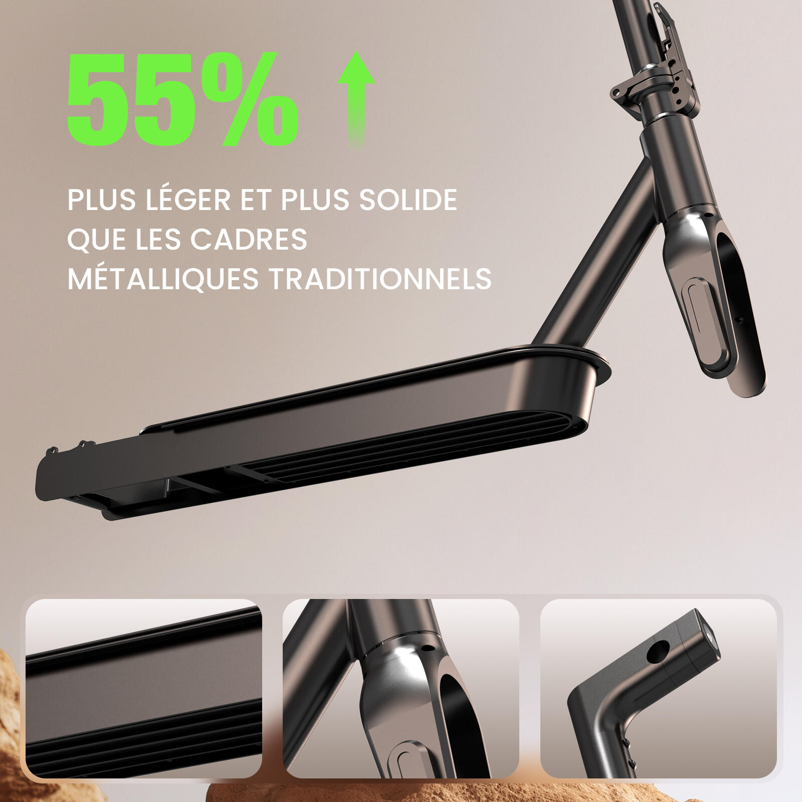 Adulte Trottinette Électrique confortable pour trajets urbains, APP,LED,25 km/h 3/9