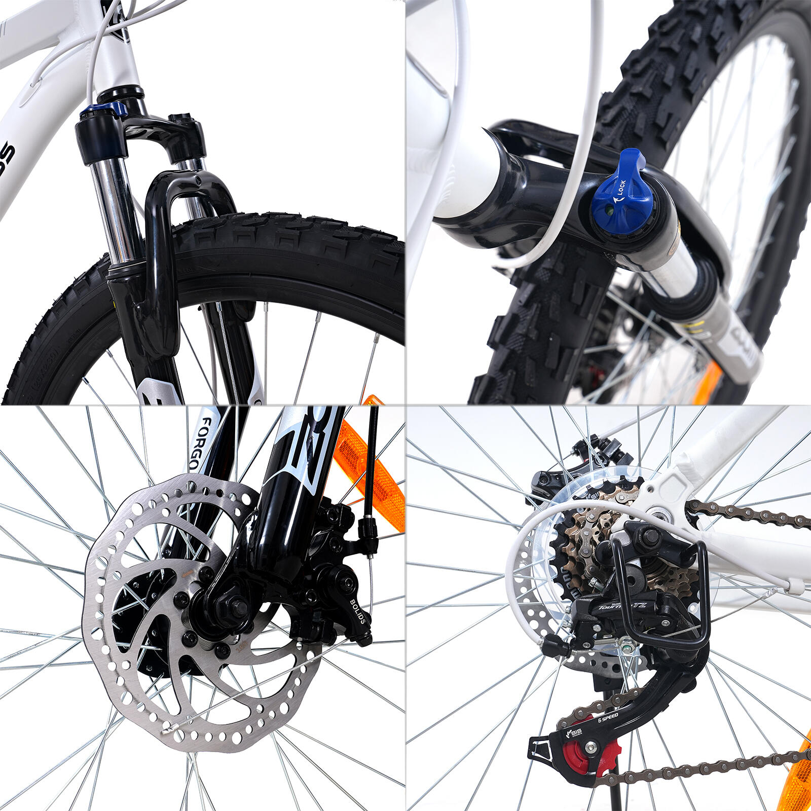 Vélo tout chemin VTT 26 Pouces-21 Vitesses-Suspension Avant- Freins à Disque-EM3 4/7