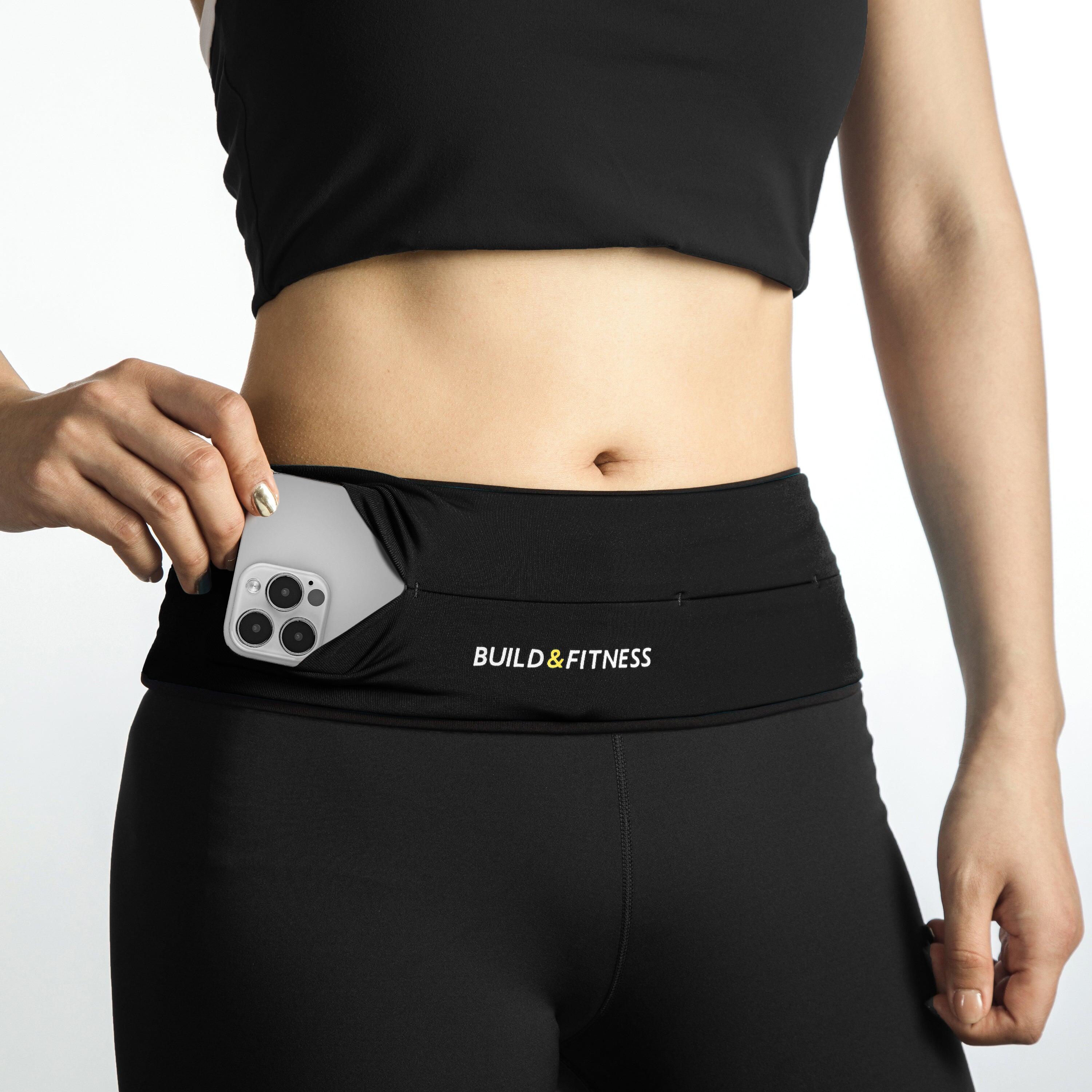 Classic Running Waist Belt Unisex Fitness Essential Moisture Wicking Secure Classic Running Belt - Black | Decathlon main image 3