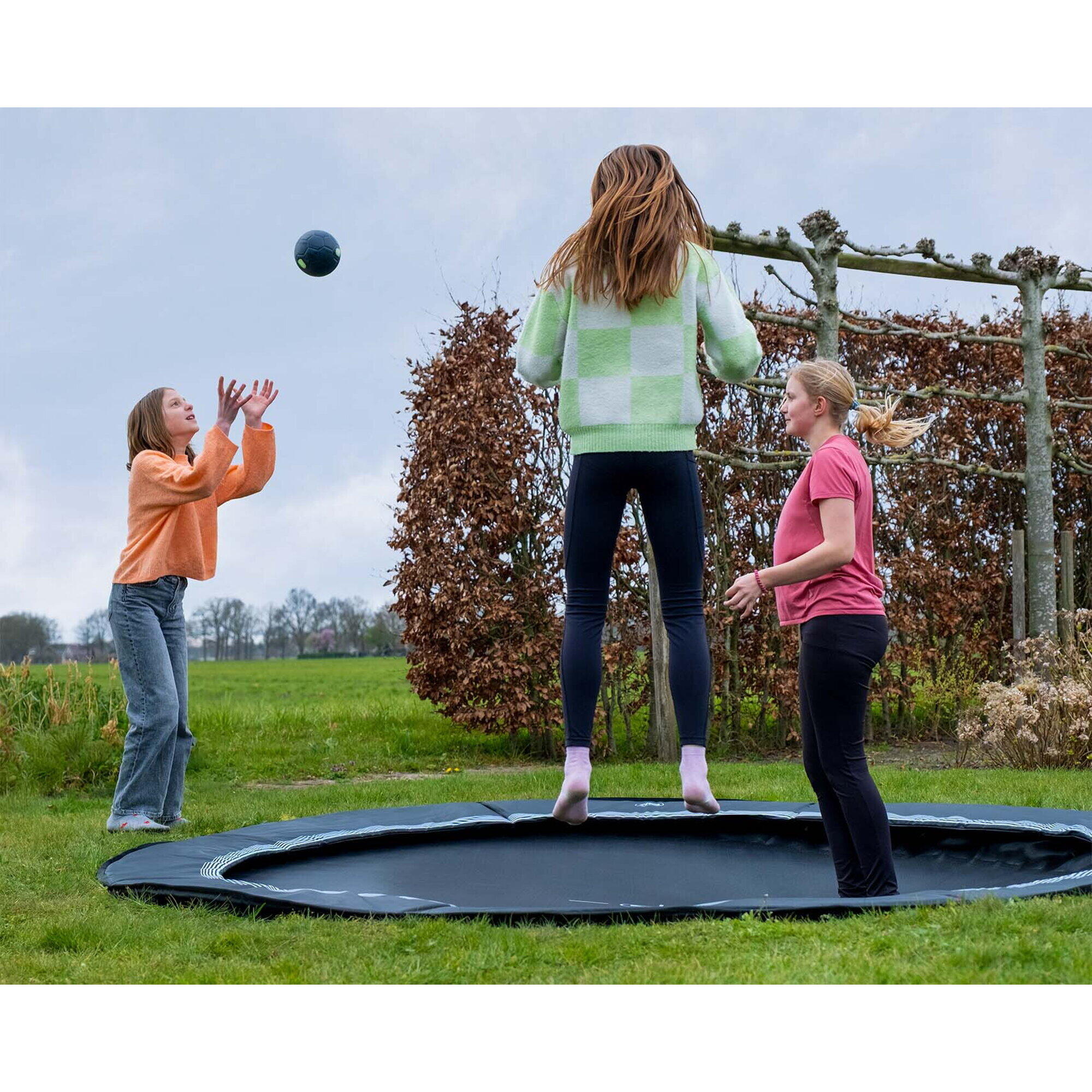 Trampolino elastico sportivo a livello del suolo EXIT InTerra ø366cm - nero 4/7
