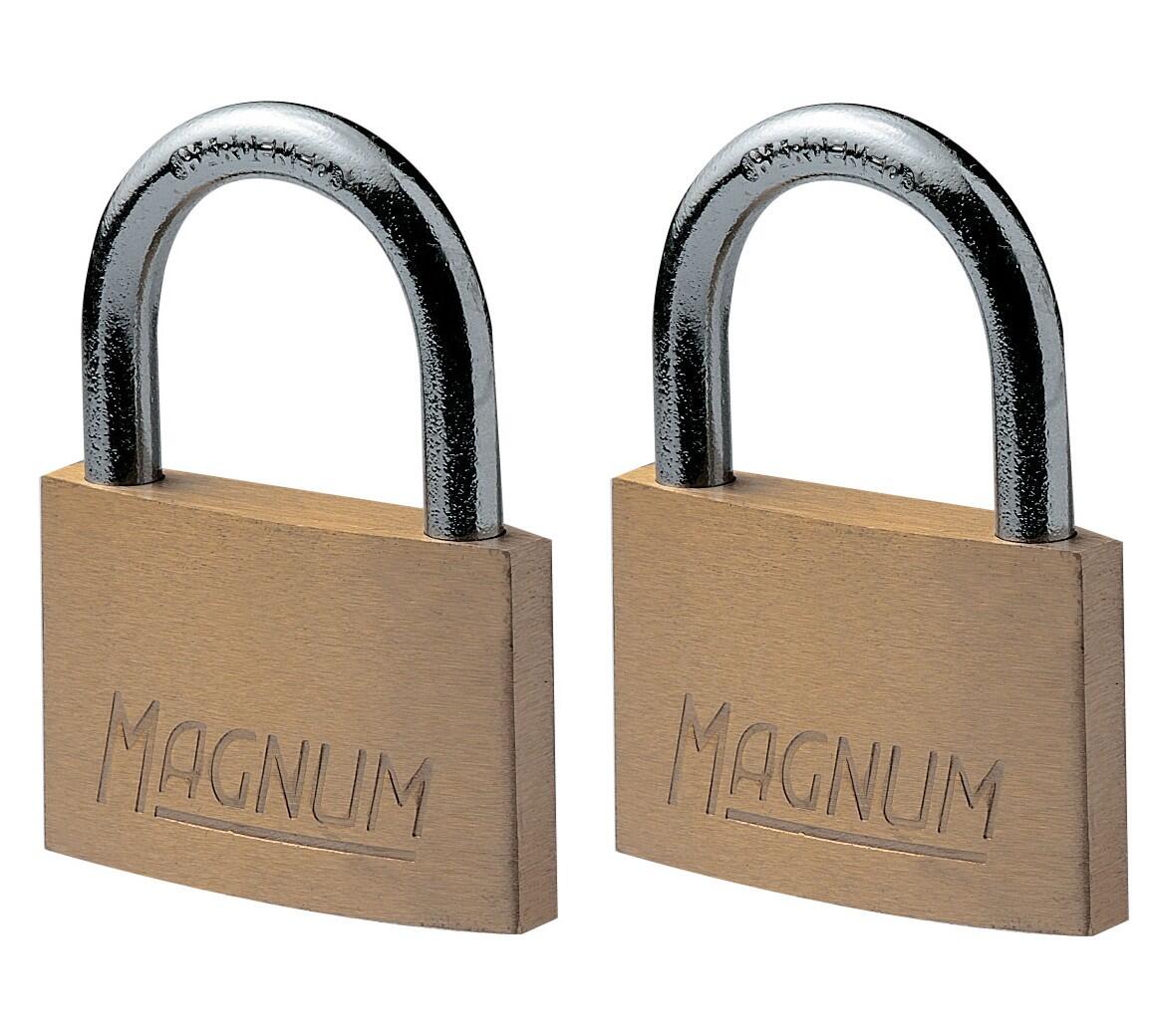 Envase de 2 Magnum Candados de Latón Macizo a Llave, Oro, 5,4 x 4 x 1 cm 2/2