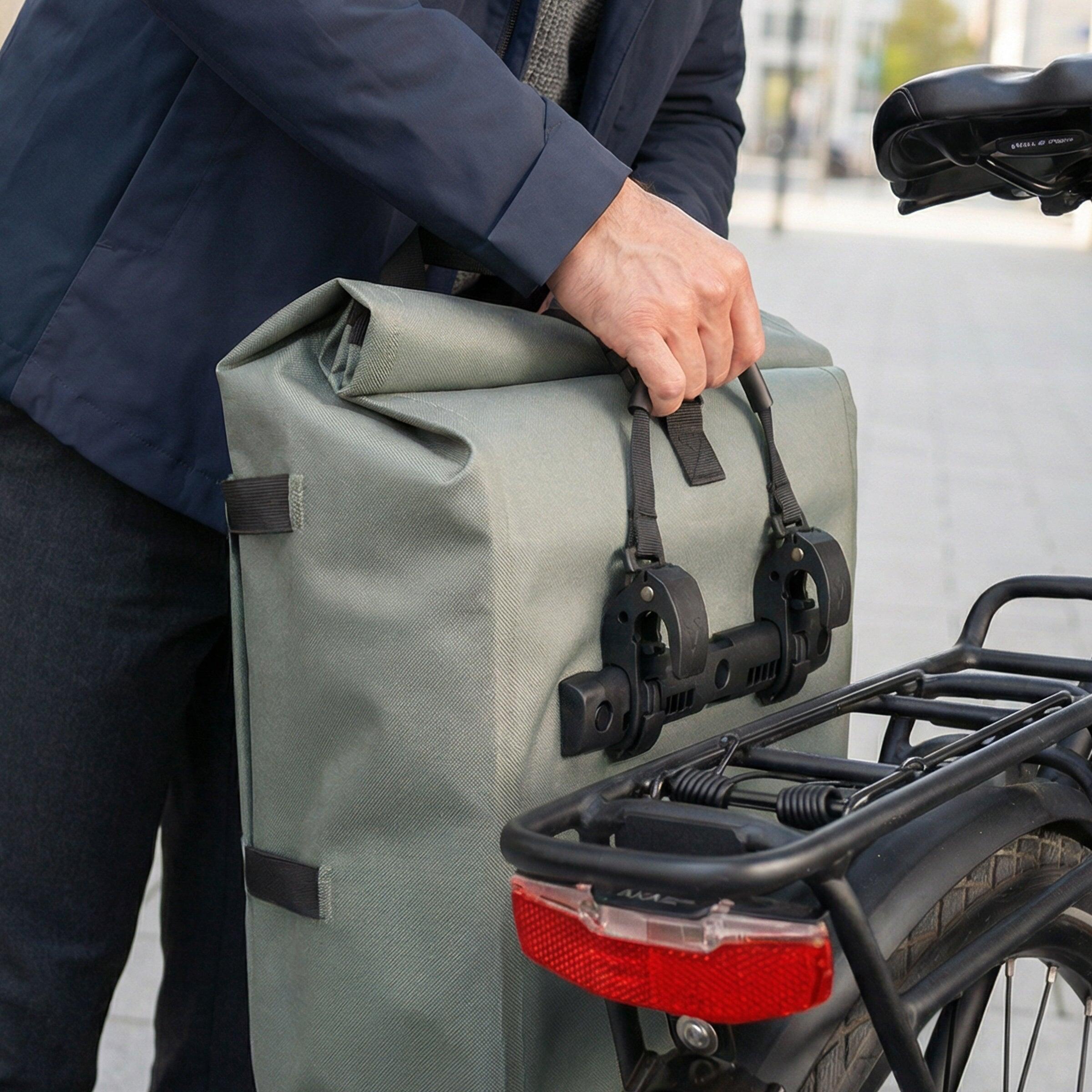 2in1 Fahrradtasche & Rucksack - 28L Wasserdicht - Gepäckträgertasche für E-Bikes 3/8