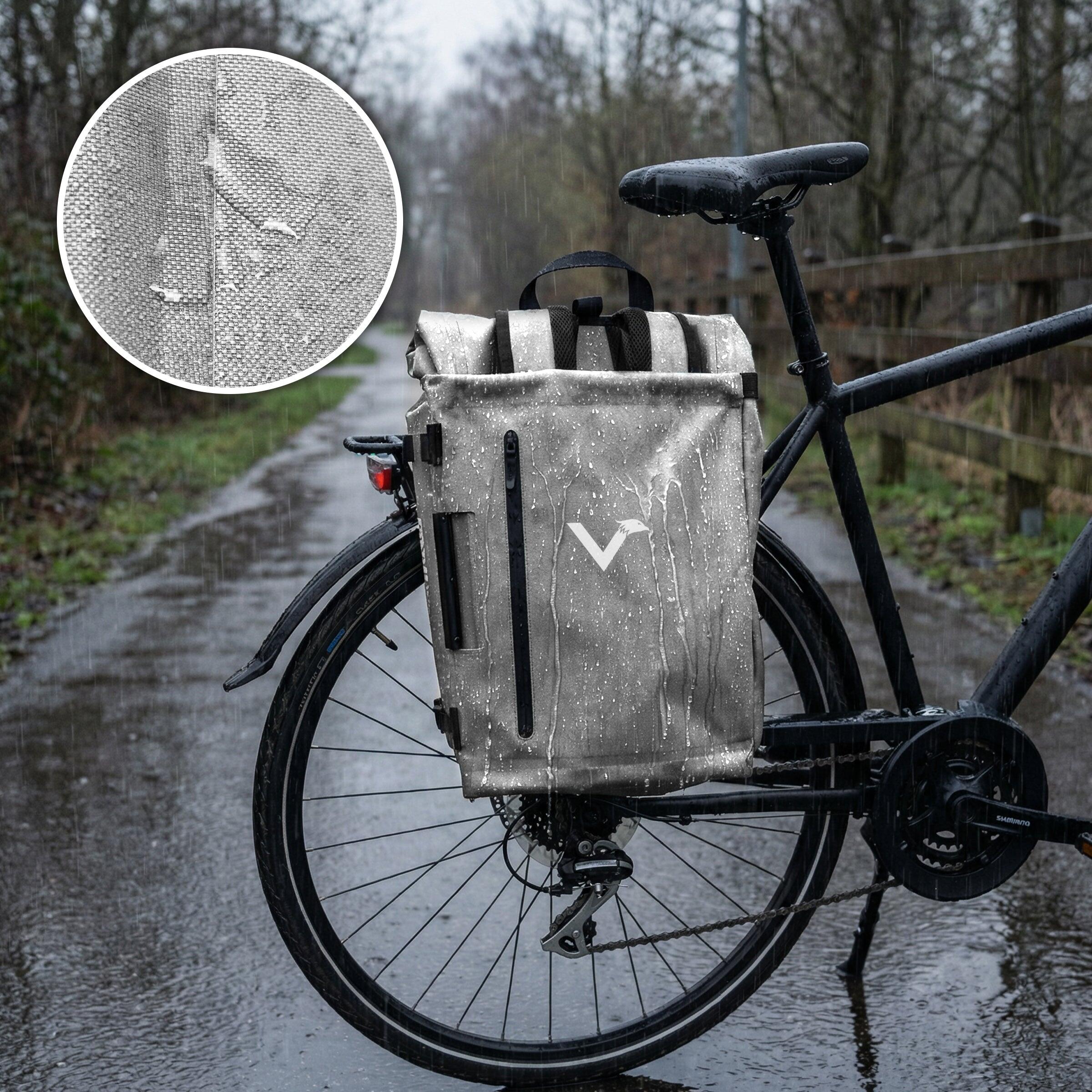 Sacoche Vélo 2en1 & Sac à Dos - 28L Imperméable - Porte-bagages pour E-Bik 5/8