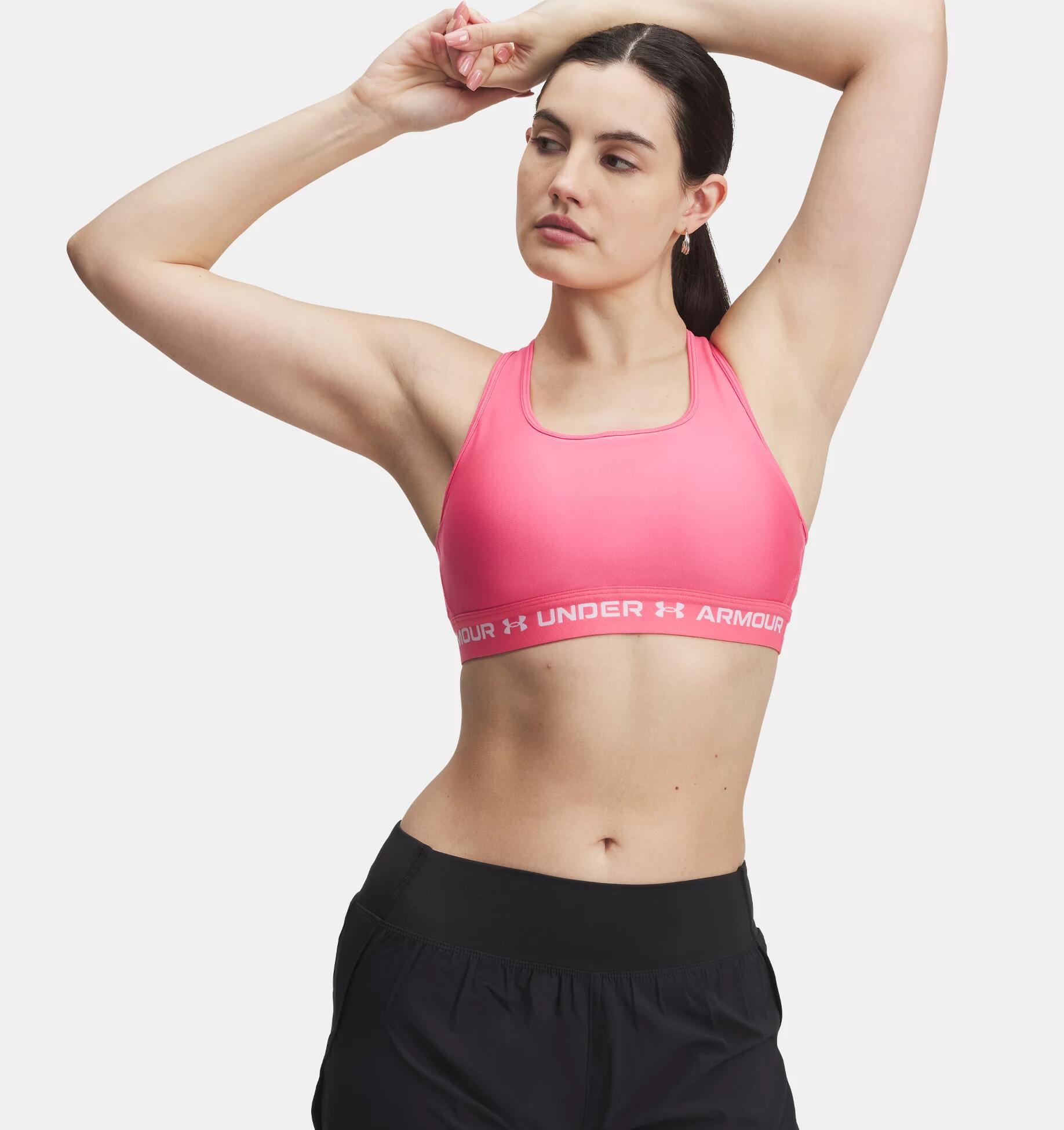 Sujetador de yoga y pilates Under Armour Mid Crossback para mujer 3/4