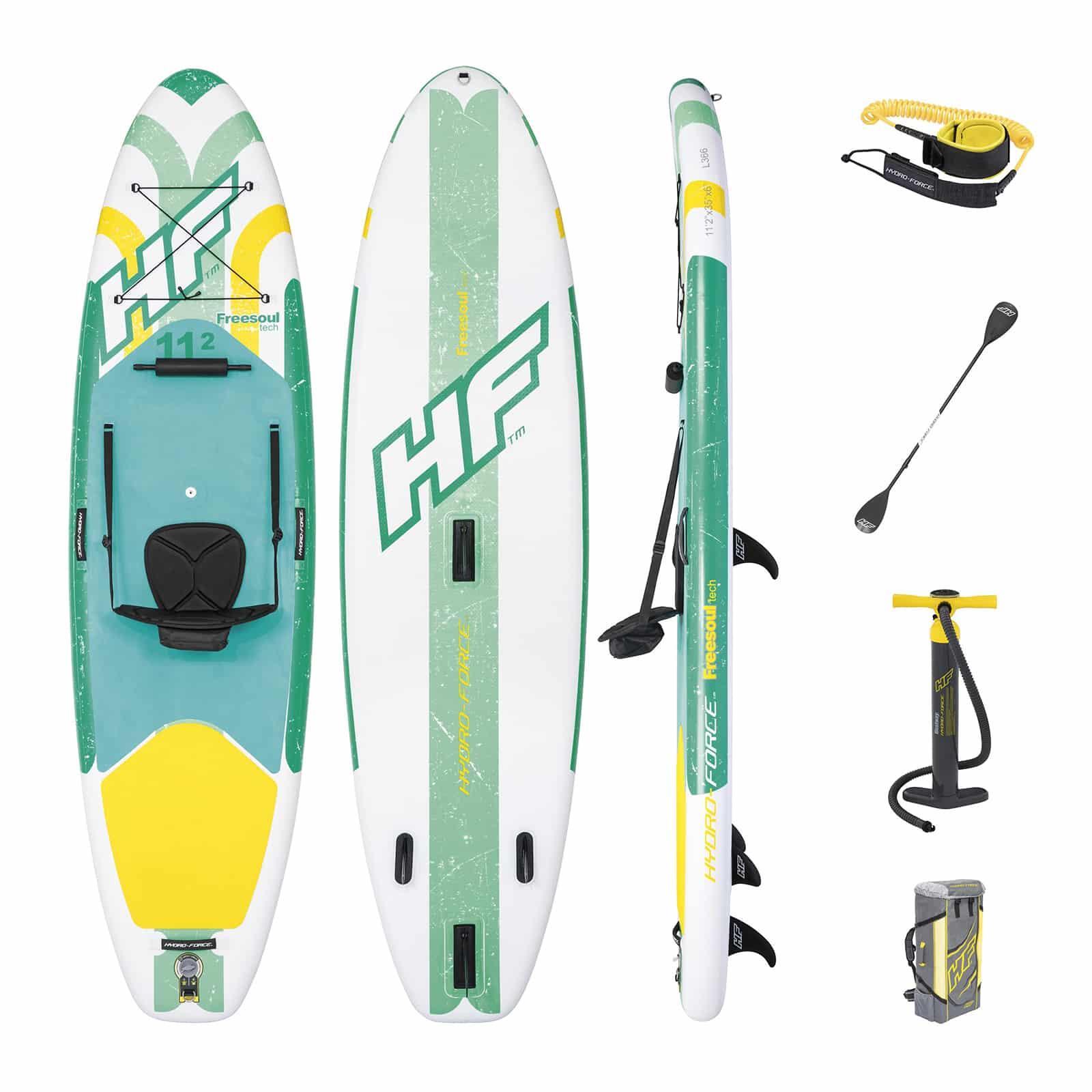 Bestway - Hydro Force Hydro Freesoul Tech Ensemble Sup Gonflable 340 X 89 X 15 Cm. - Planche De Stand Up Paddle - Blanc|marron|orange - Decathlon