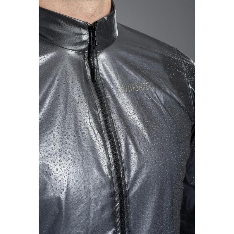 Cycling Rain Jacket Waterproof Breathable Compact Unisex - Rainy Black