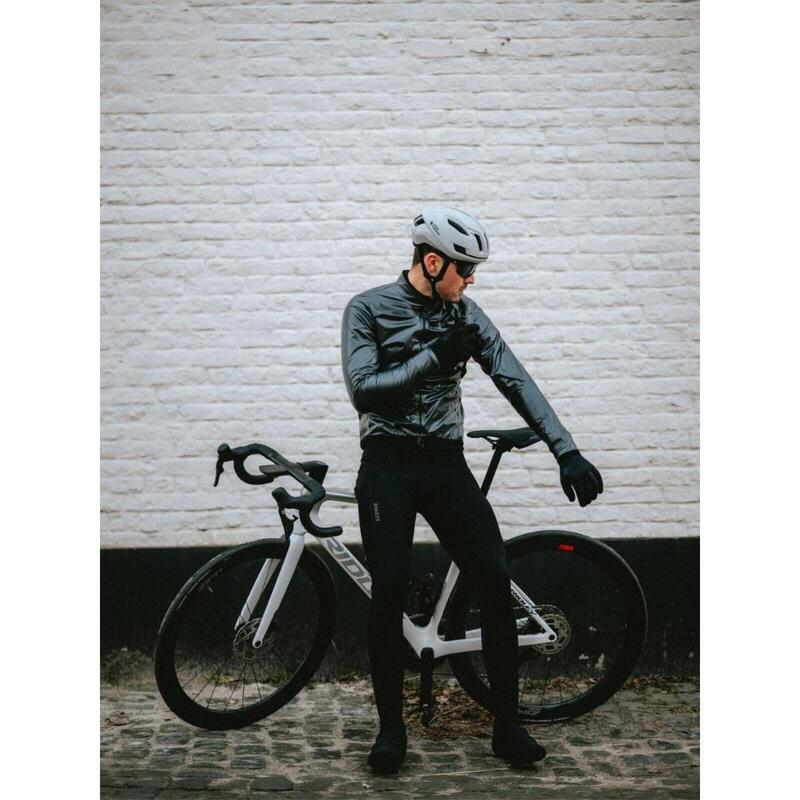 Cycling Rain Jacket Waterproof Breathable Compact Unisex - Rainy Black