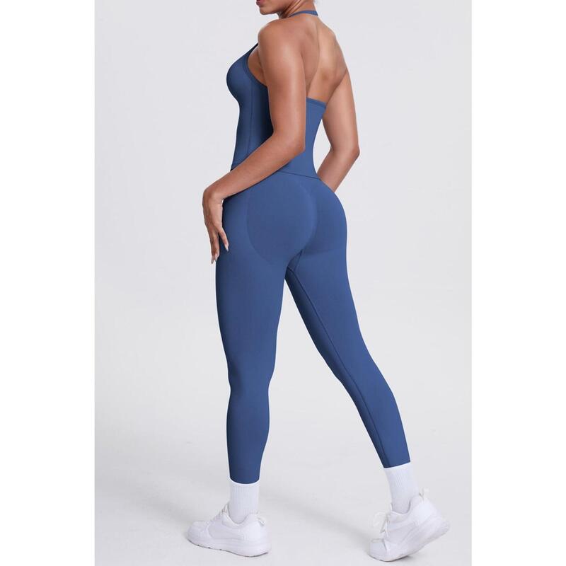 Bustiera FITSKIN V-Form Longline Anthracit Blue