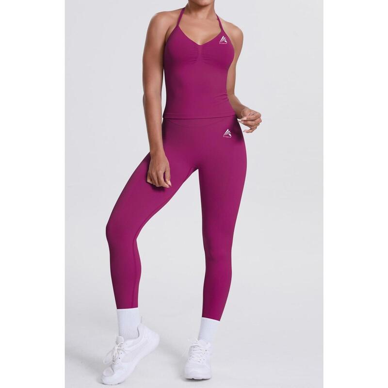 Bustiera FITSKIN V-Form Longline Dark Fuchsia