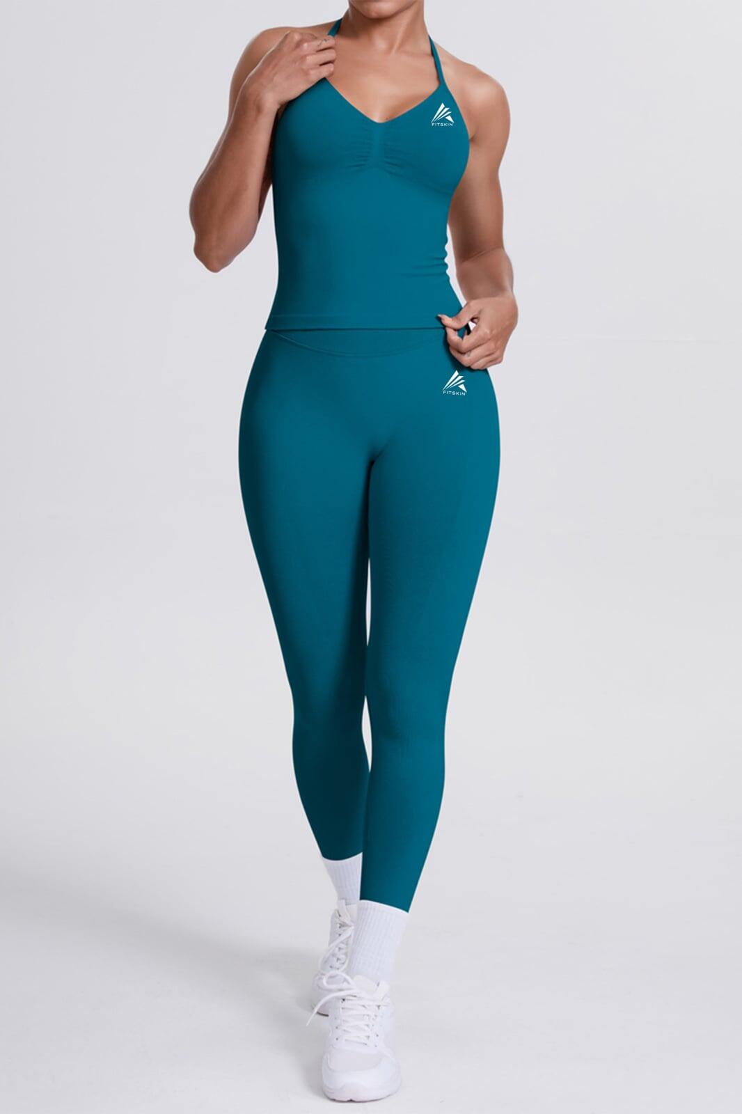 Colant lung FITSKIN  V-Form Longline Midnigh Green
