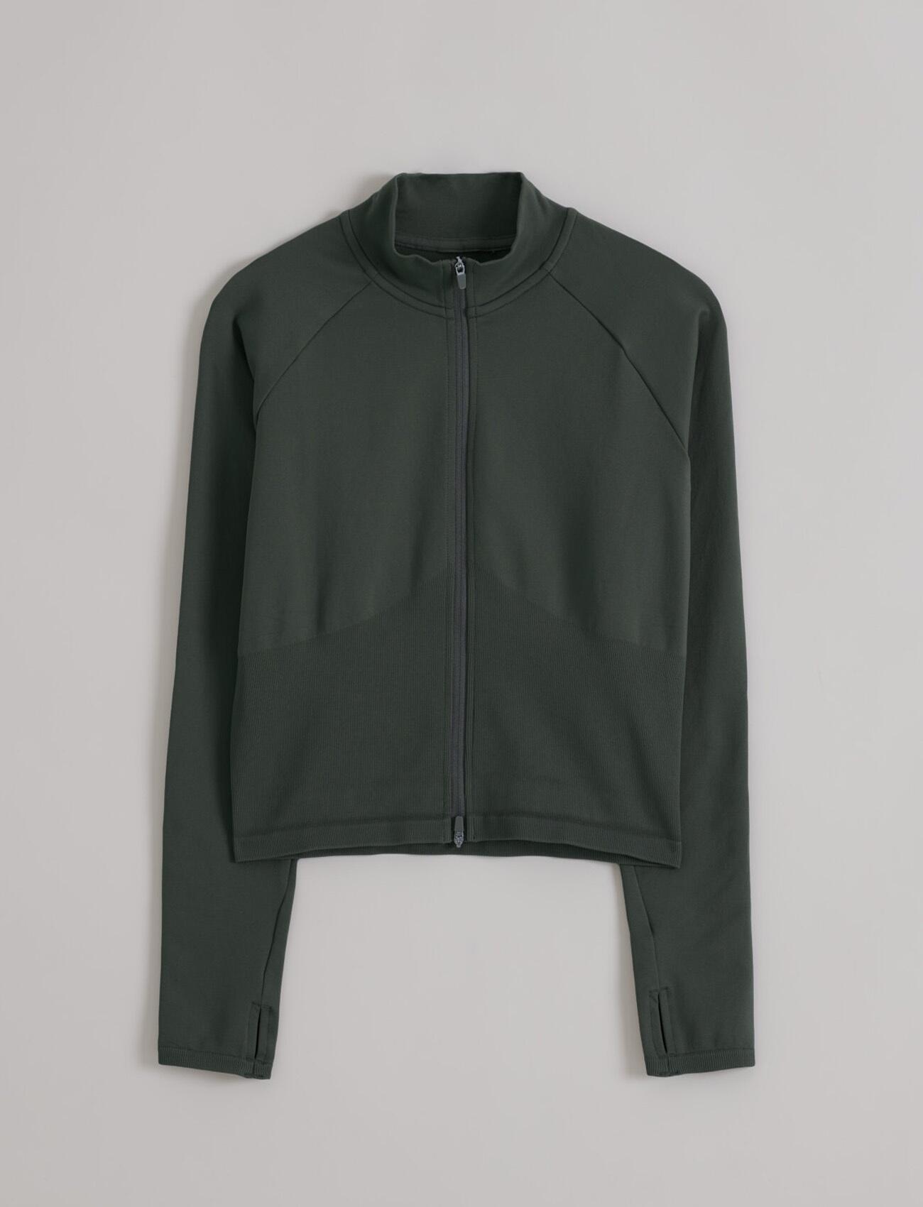 Femme Veste Zippée Sans Couture Respirante Vert Lierre 6/6