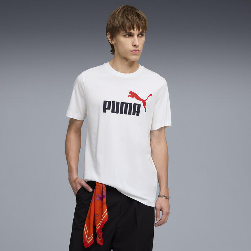 Tricou alergare bărbați logo imprimat Essentials 2 Colour No. 1, verde PUMA